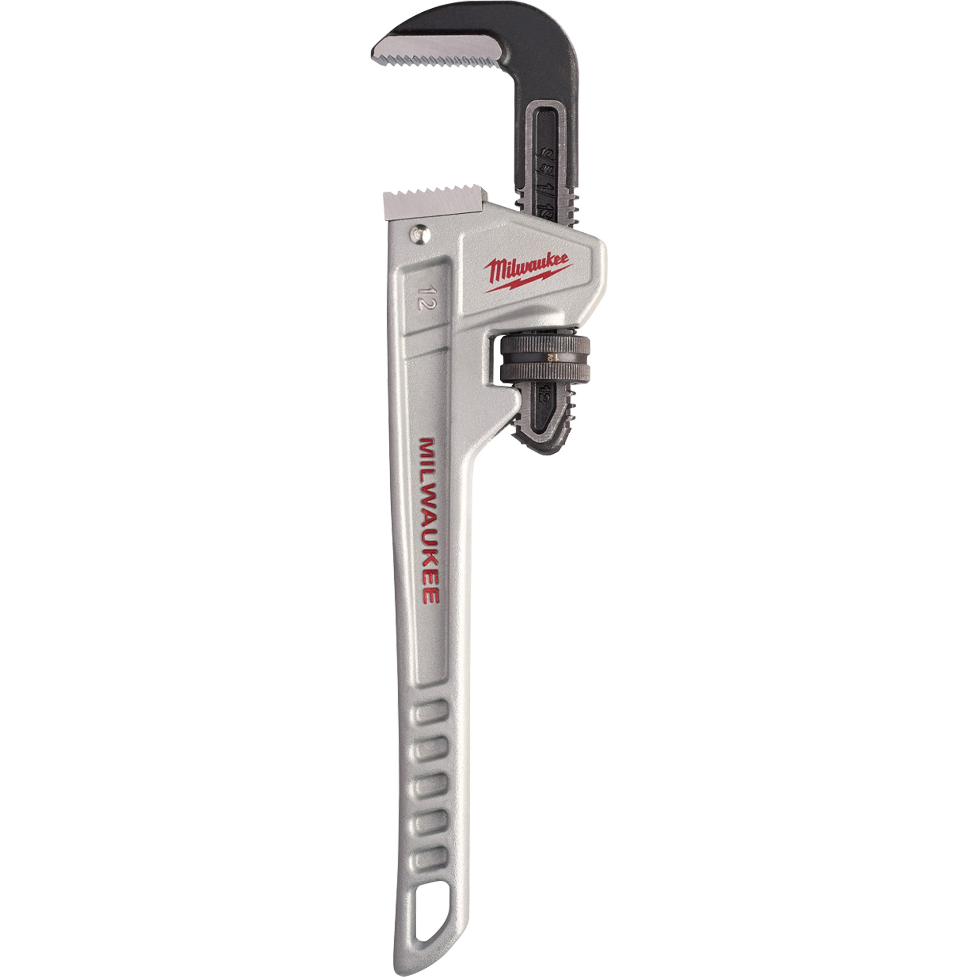 Clé à tuyau, Cap des mâchoires 2", Longueur 12", Prise Ergonomique