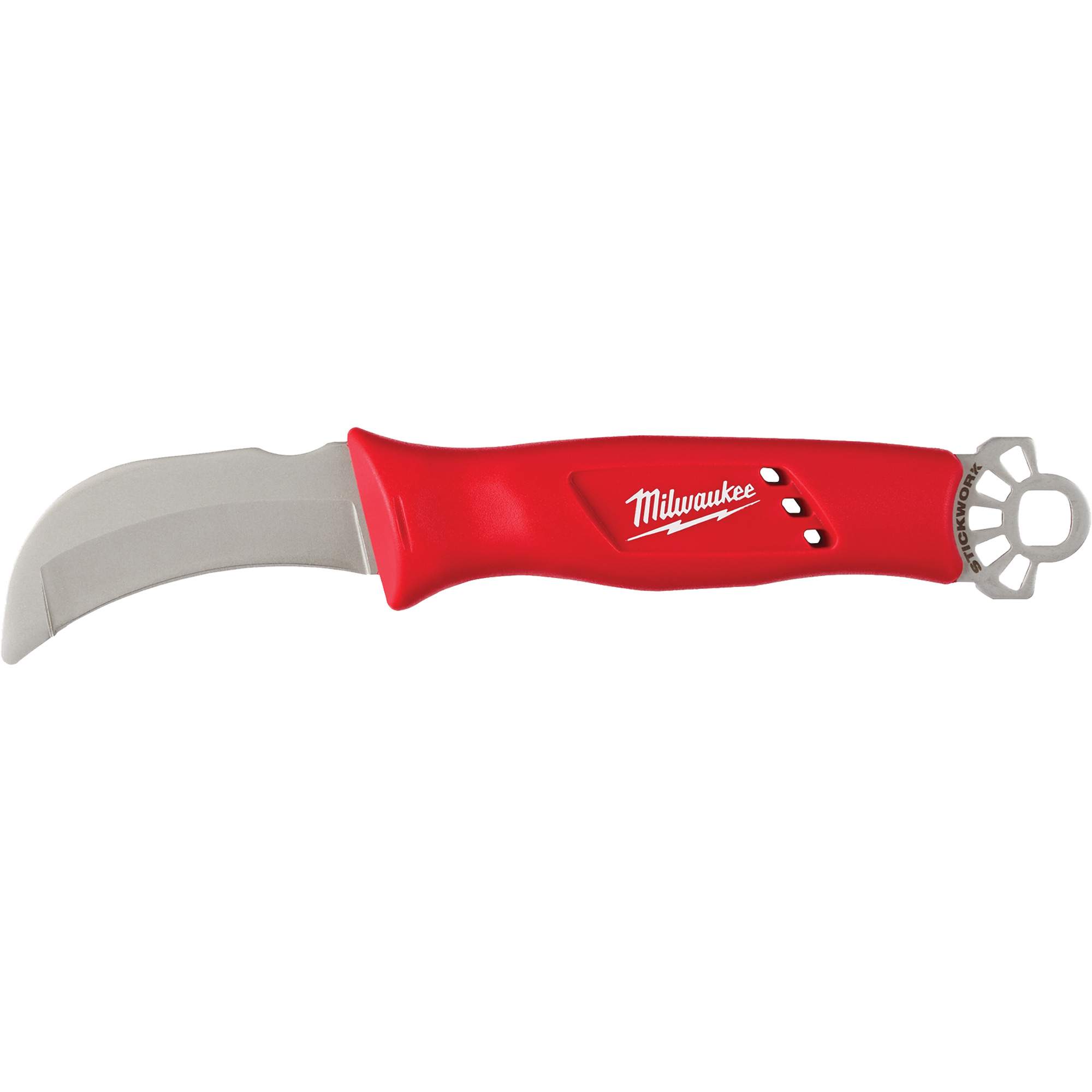 Couteau courbé de monteur de ligne à pointe émoussée avec anneau STICKWORKMC 3-en-1