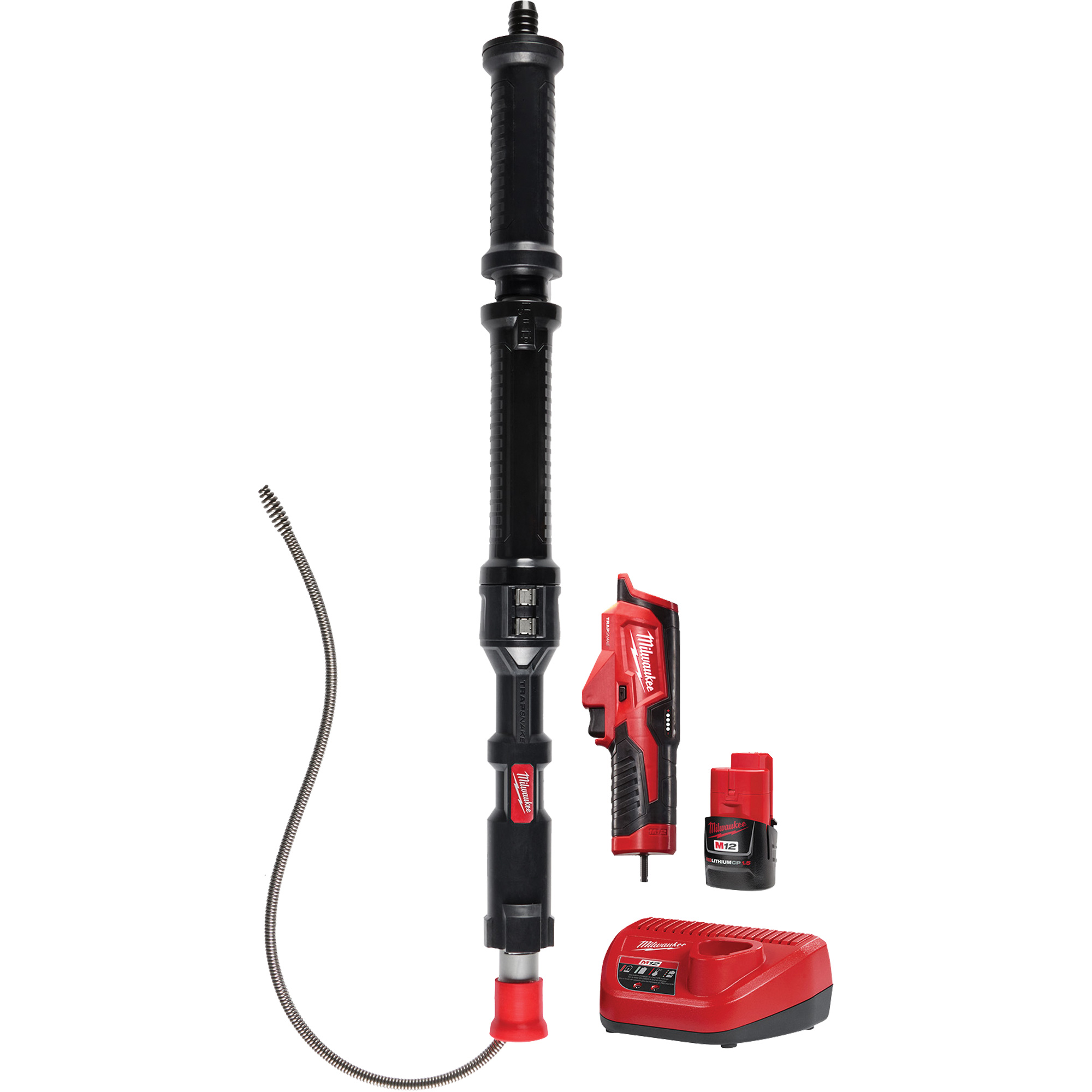 Dégorgeoir d’urinoir M12MC TrapsnakeMC, Électrique, Tulipe, 4' Longueur du câble, 3/8" Diamètre du câble