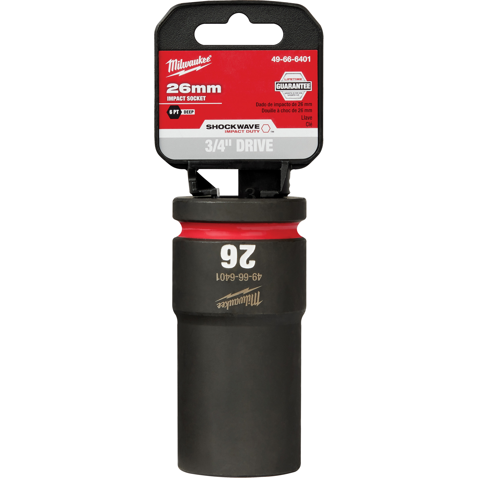 Douille ShockwaveMC Impact DutyMC, Puissance, 26 mm, Prise 3/4", 6 pans, Profond