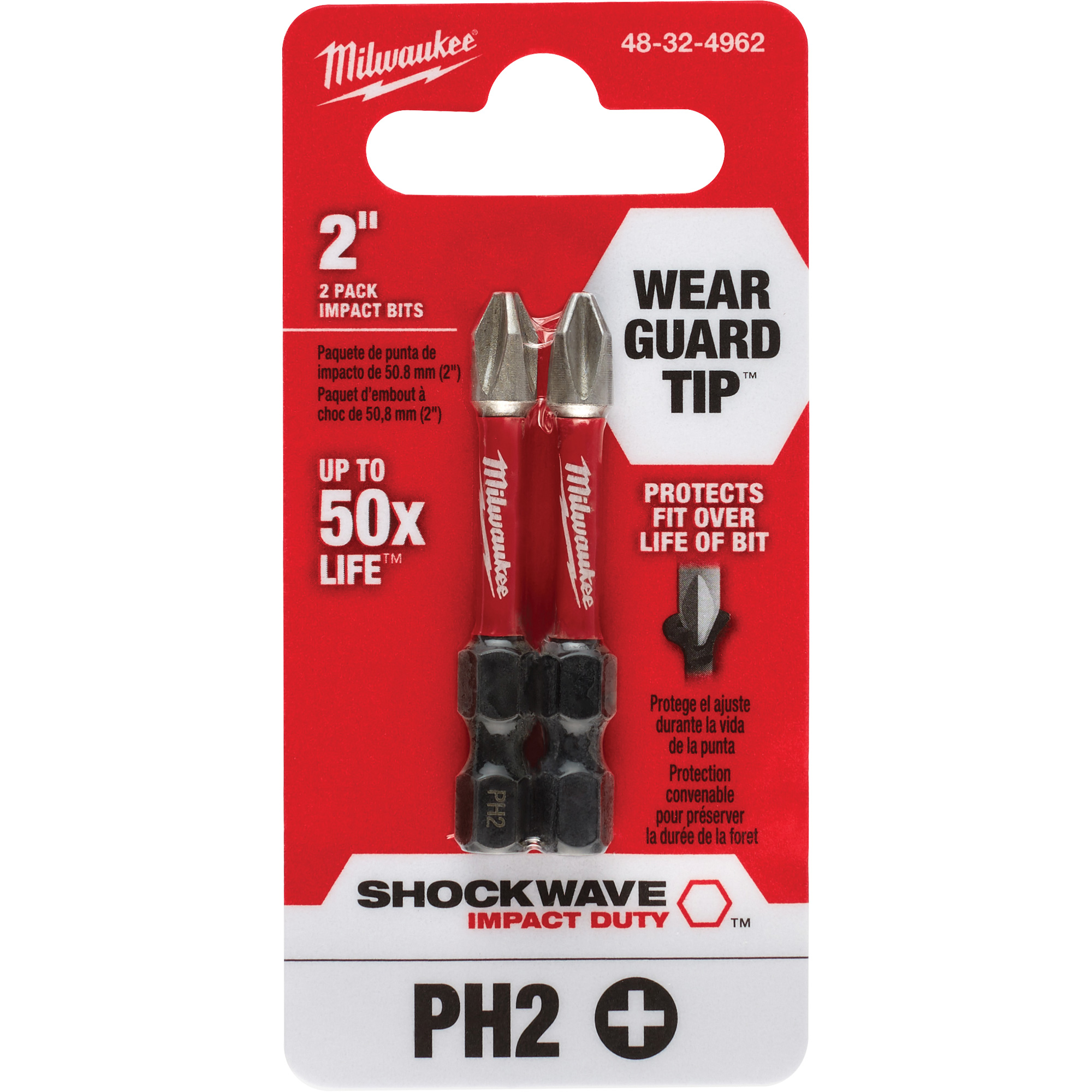 Embout de tournevis ShockwaveMC Impact DutyMC, Phillips, #2, Prise 1/4"