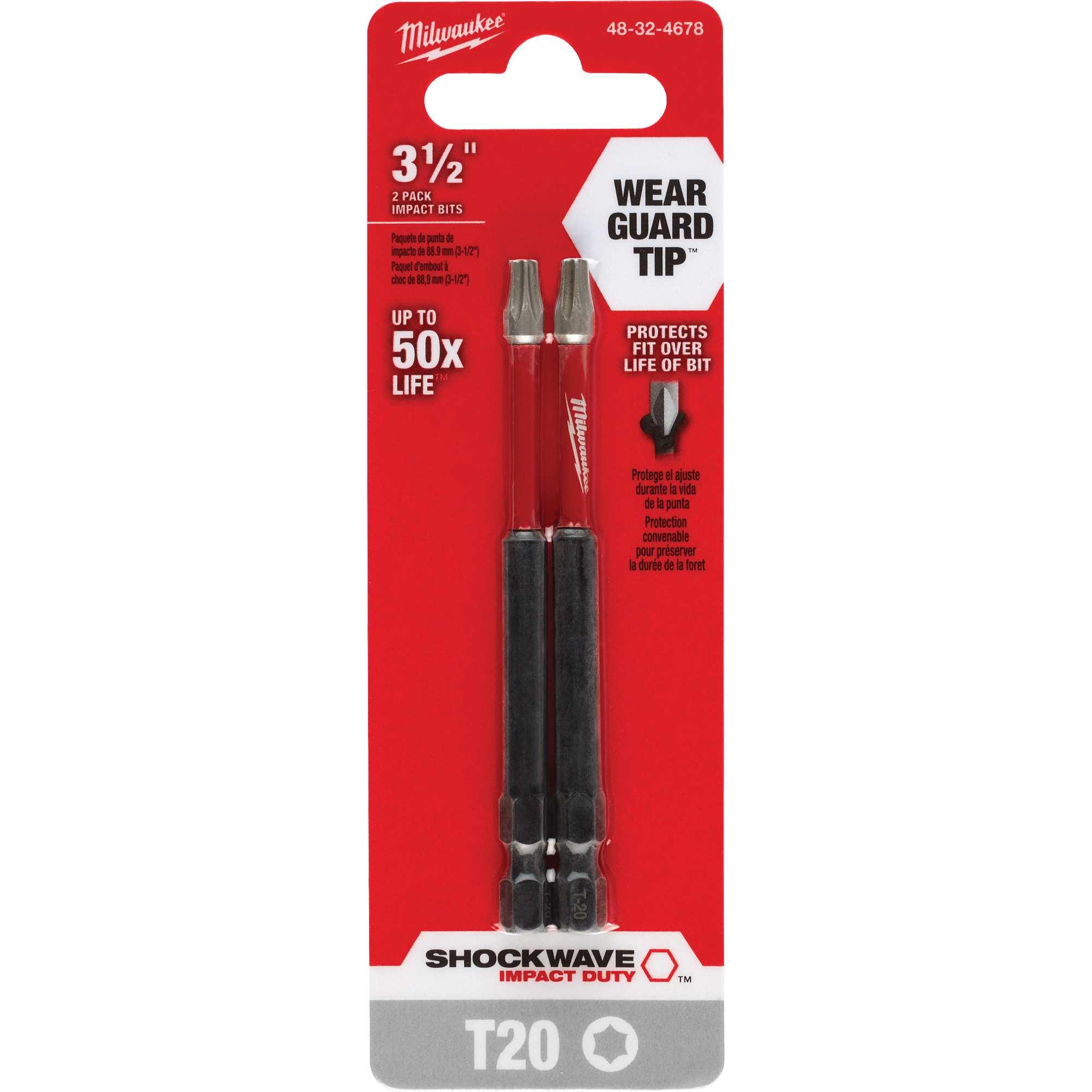 Embout de tournevis ShockwaveMC Impact DutyMC, Torx, Embout T-20, Prise 1/4", Longueur 3-1/2"