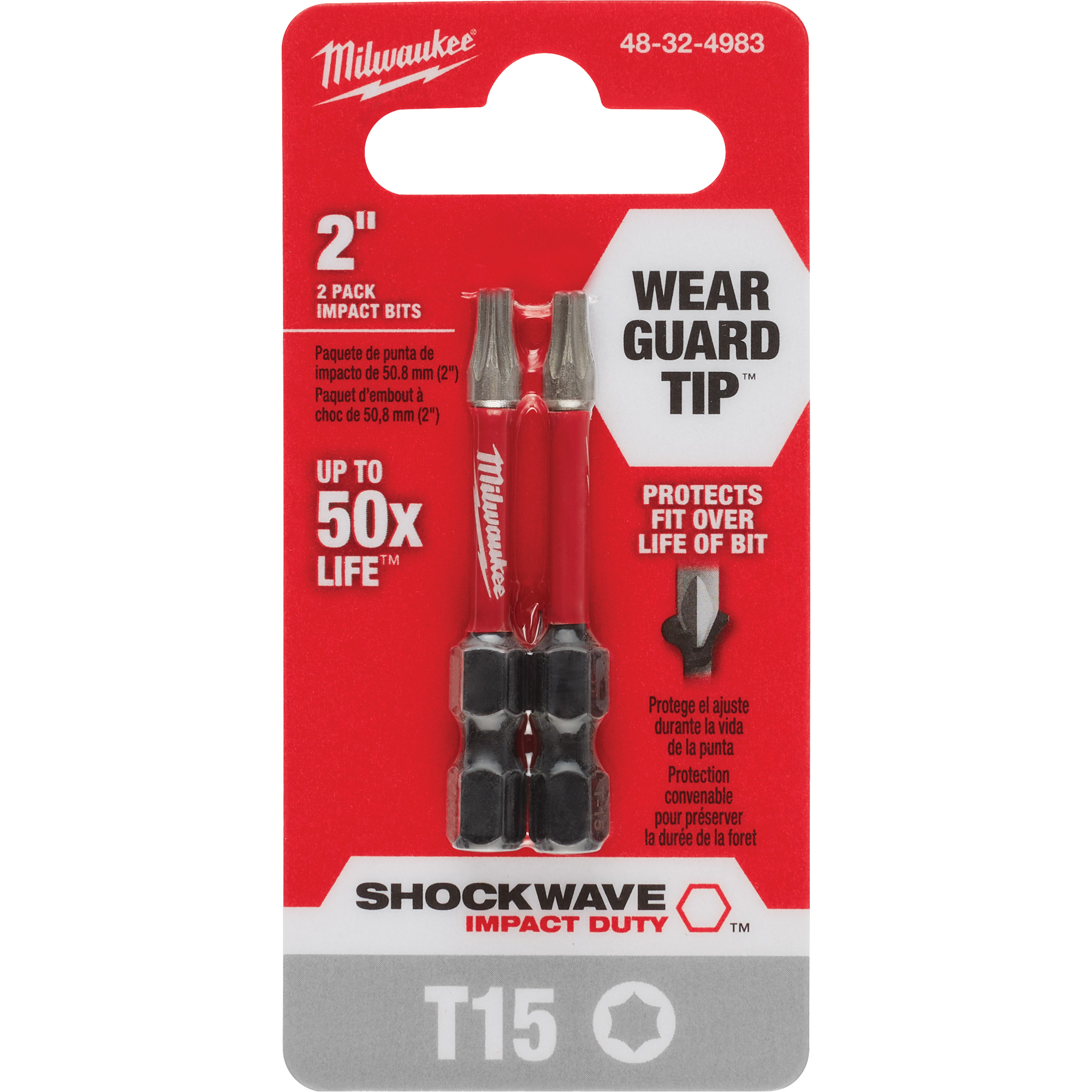 Embout de tournevis ShockwaveMC Impact DutyMC, Torx, T-15, Prise 1/4"