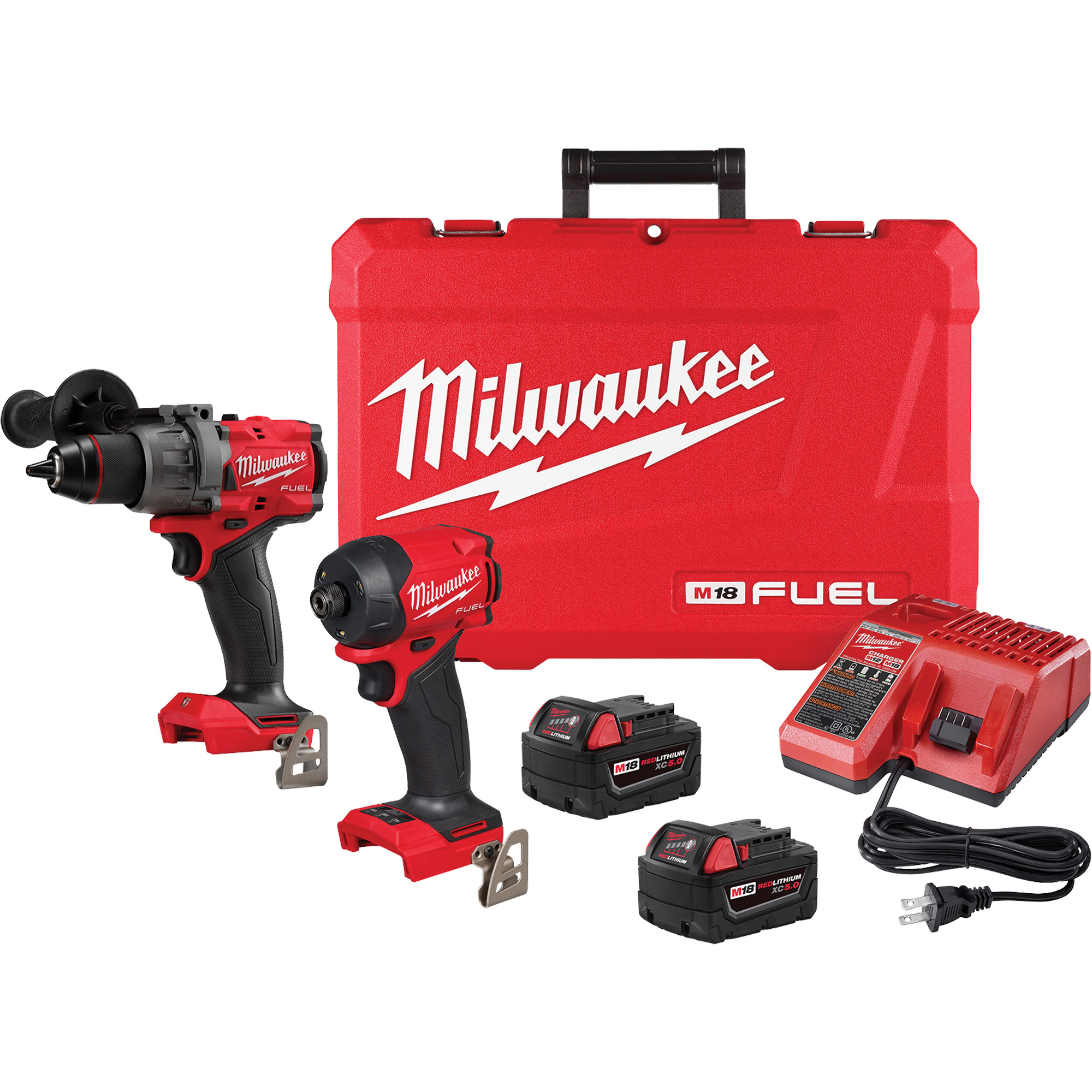 Ensemble à deux outils perceuse-visseuse à percussion à prise 1/2" M18 FUELMC et visseuse hydraulique à prise hexagonale à prise 1/4" SURGEMC, Lithium-ion, 18 V