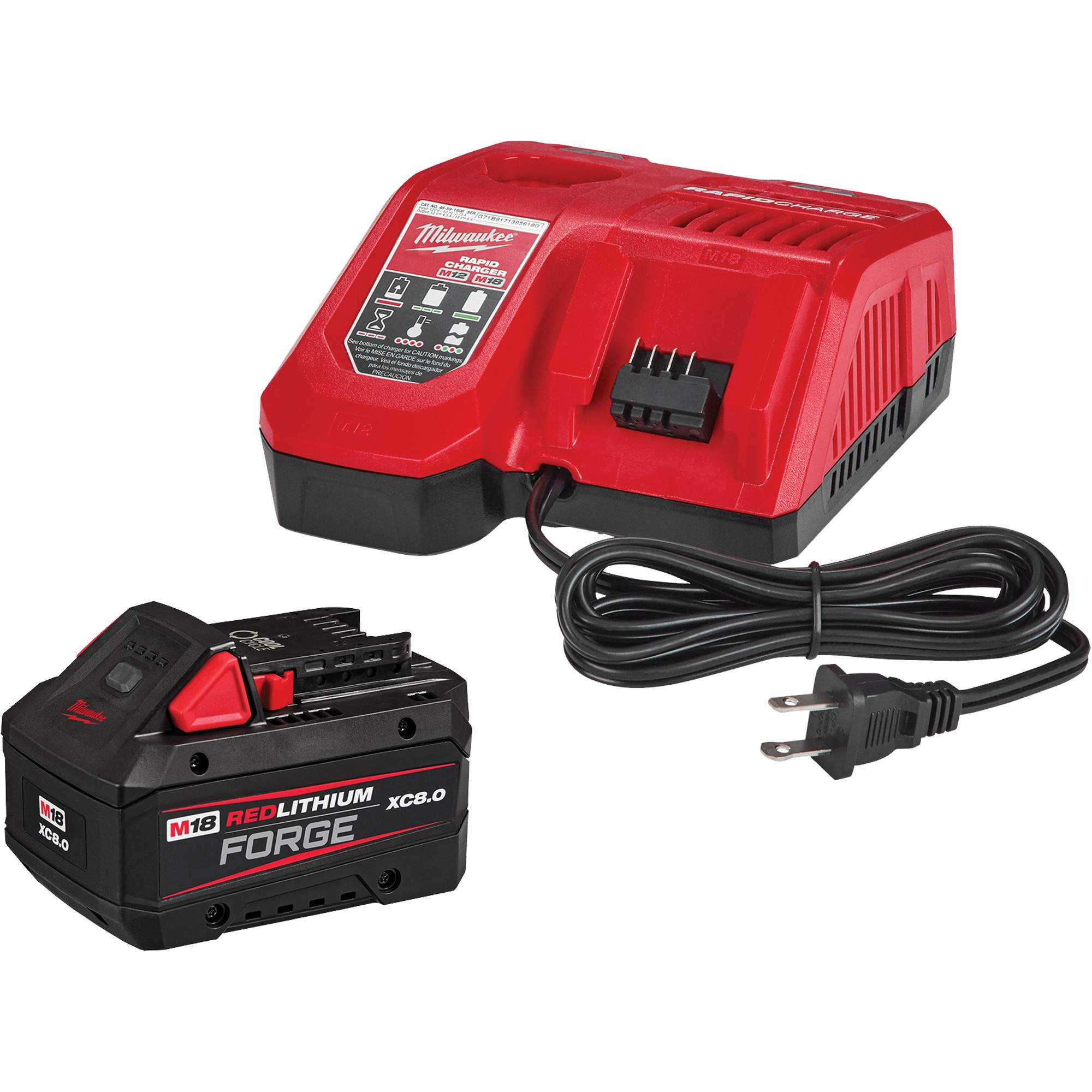 Ensemble de batterie de démarrage M18MC RedlithiumMC ForgeMC XC8.0, 18 V, Lithium-ion