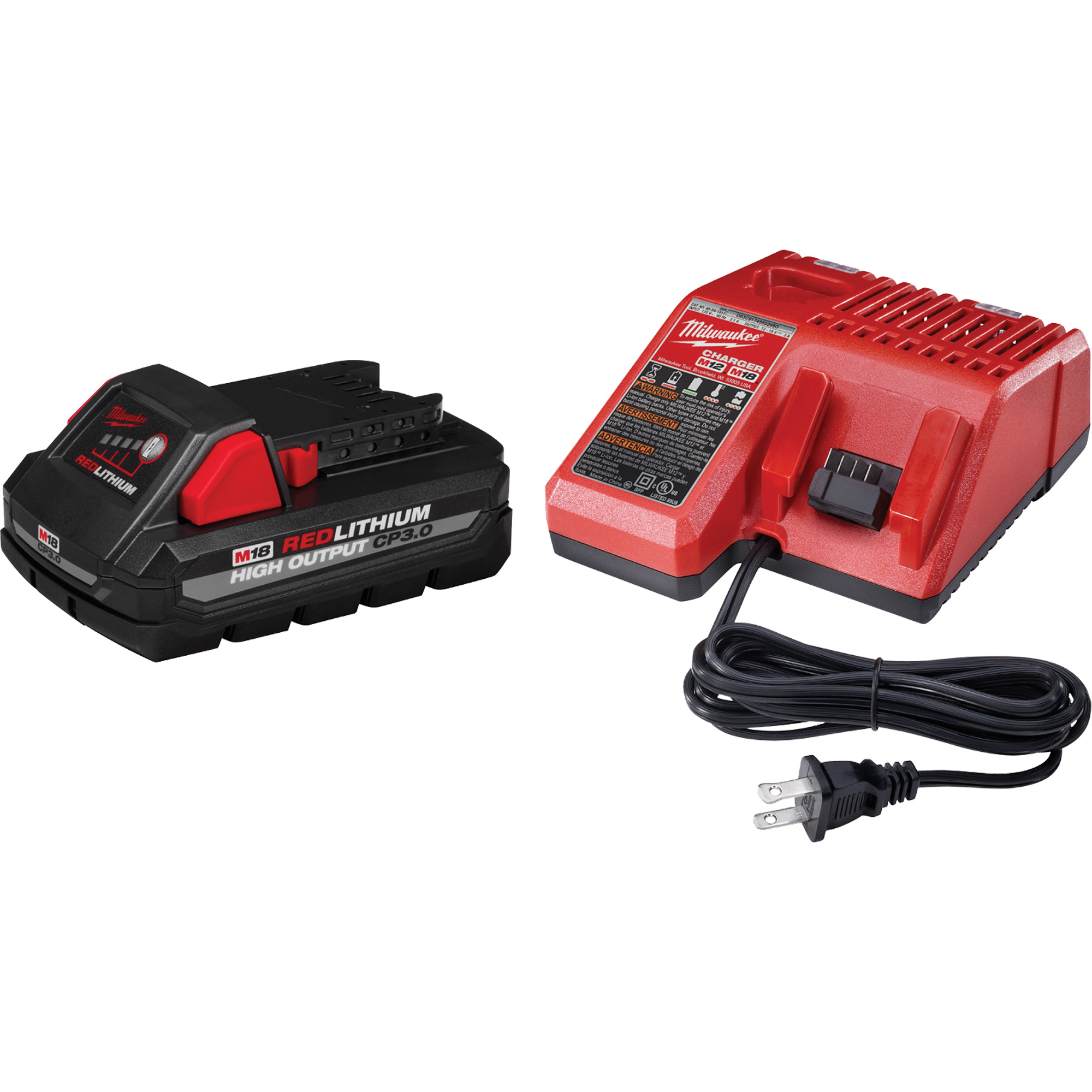 Ensemble de charge de blocs-pile M18MC RedlithiumMC High OutputMC CP3.0, 18 V, Lithium-ion