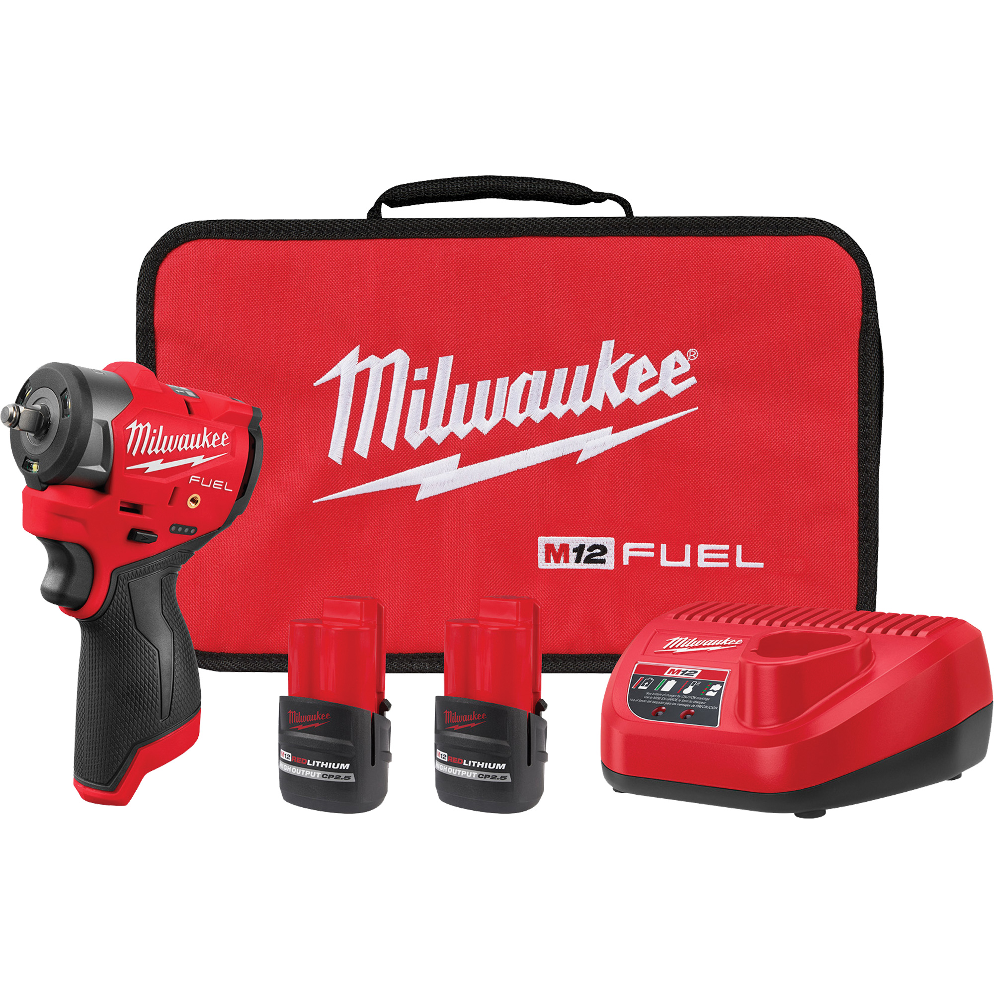 Ensemble de clé à chocs sous-compacte M12 FUELMC avec anneau de friction, 12 V, Mandrin 3/8"