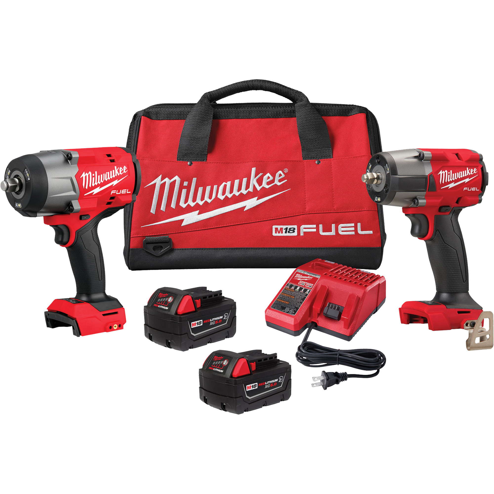 Ensemble de clés à chocs à couple élevé de 1/2" et moyen de 3/8" M18 FUELMC pour automobile, Lithium-ion, 18 V