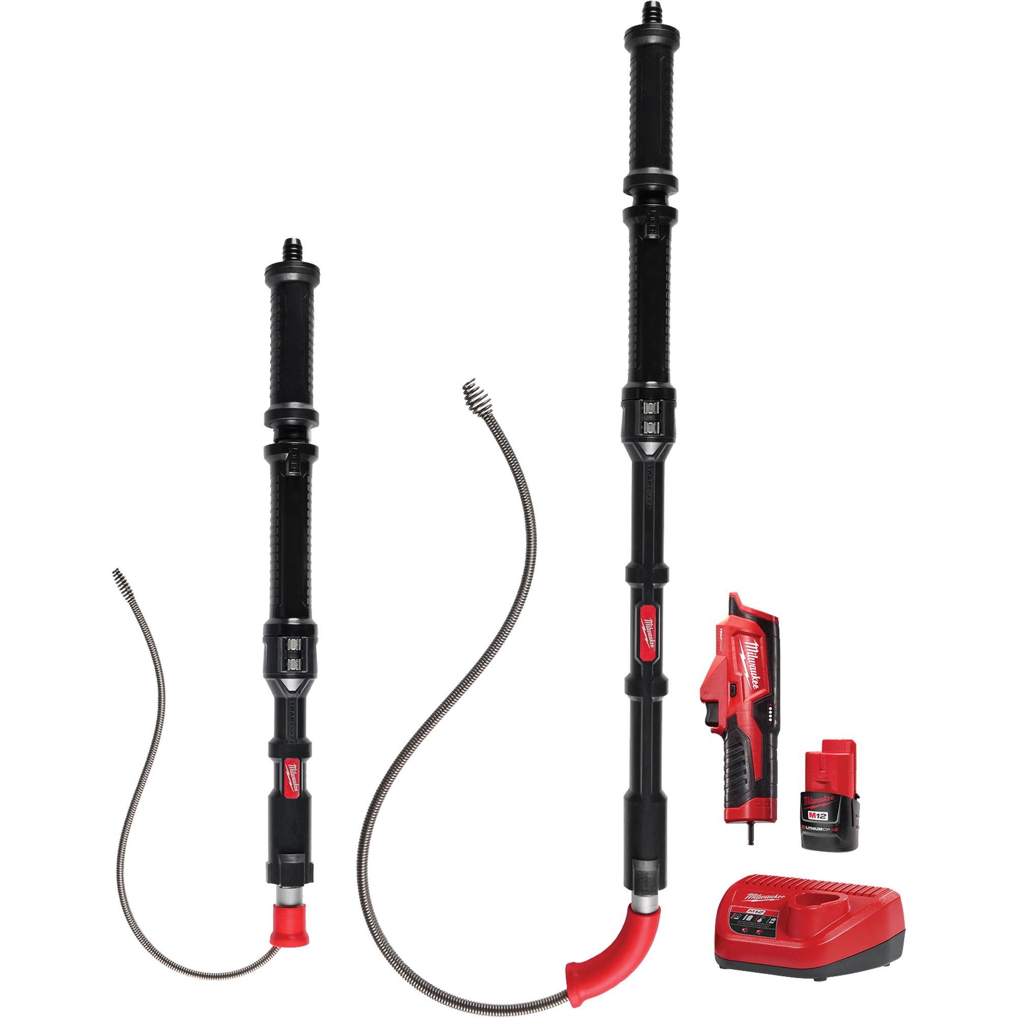 Ensemble de dégorgeoir d’urinoir 2 outils M12MC TrapsnakeMC, Électrique, Tulipe, 4'/6' Longueur du câble, 1/2"/3/8" Diamètre du câble