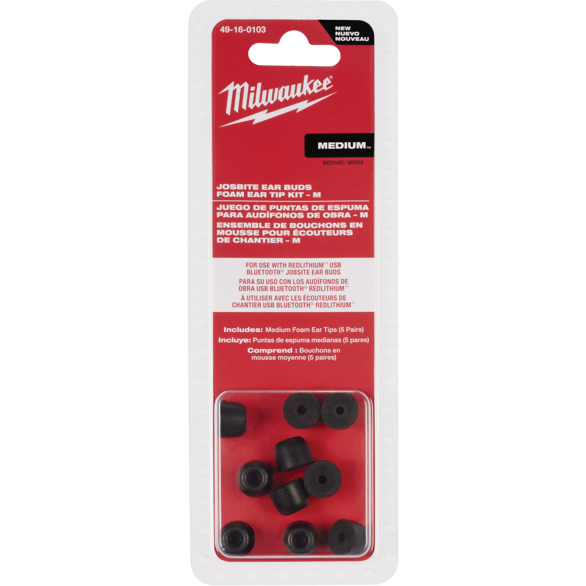 Ensemble d'embouts moyens pour bouchons d'oreilles de chantier