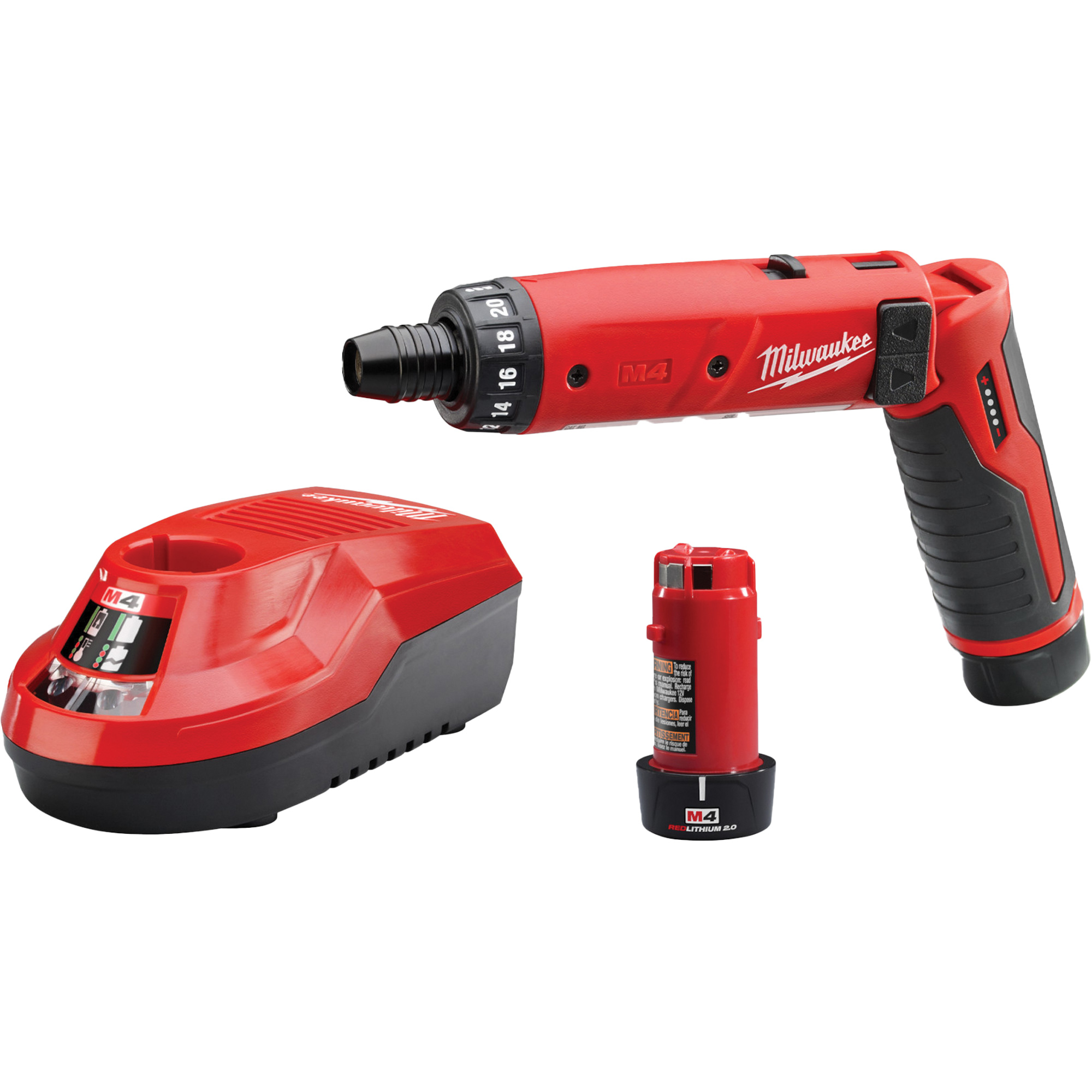 Ensemble tournevis hexagonaux M4MC, 1/4", 4 V, 44 lb-po couple max., Lithium-ion bloc-pile