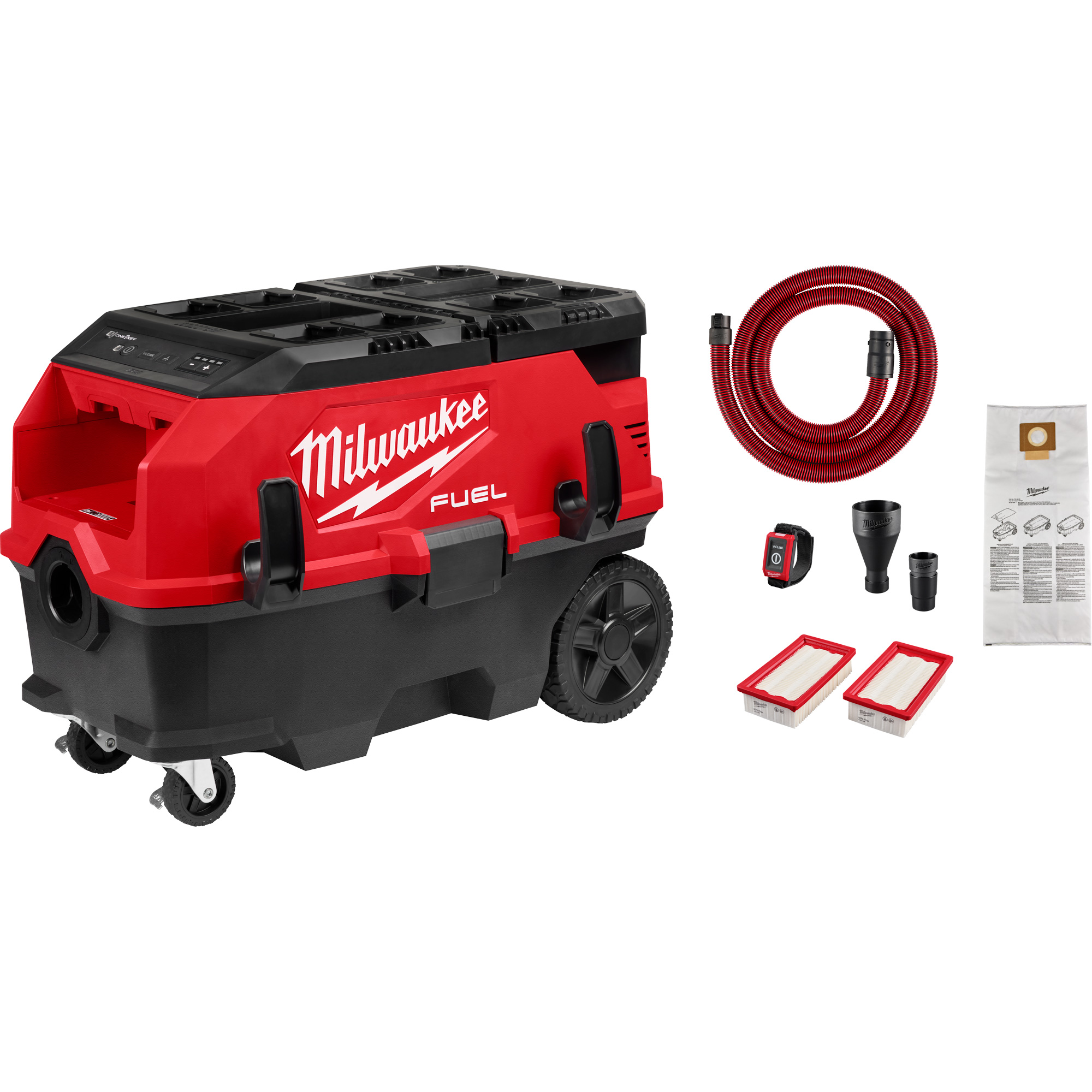 Extracteur de poussière de 9 gallons à deux batteries avec VACLINKMC M18 FUELMC PACKOUTMC , 27-3/4" x 16-3/4" x 19"