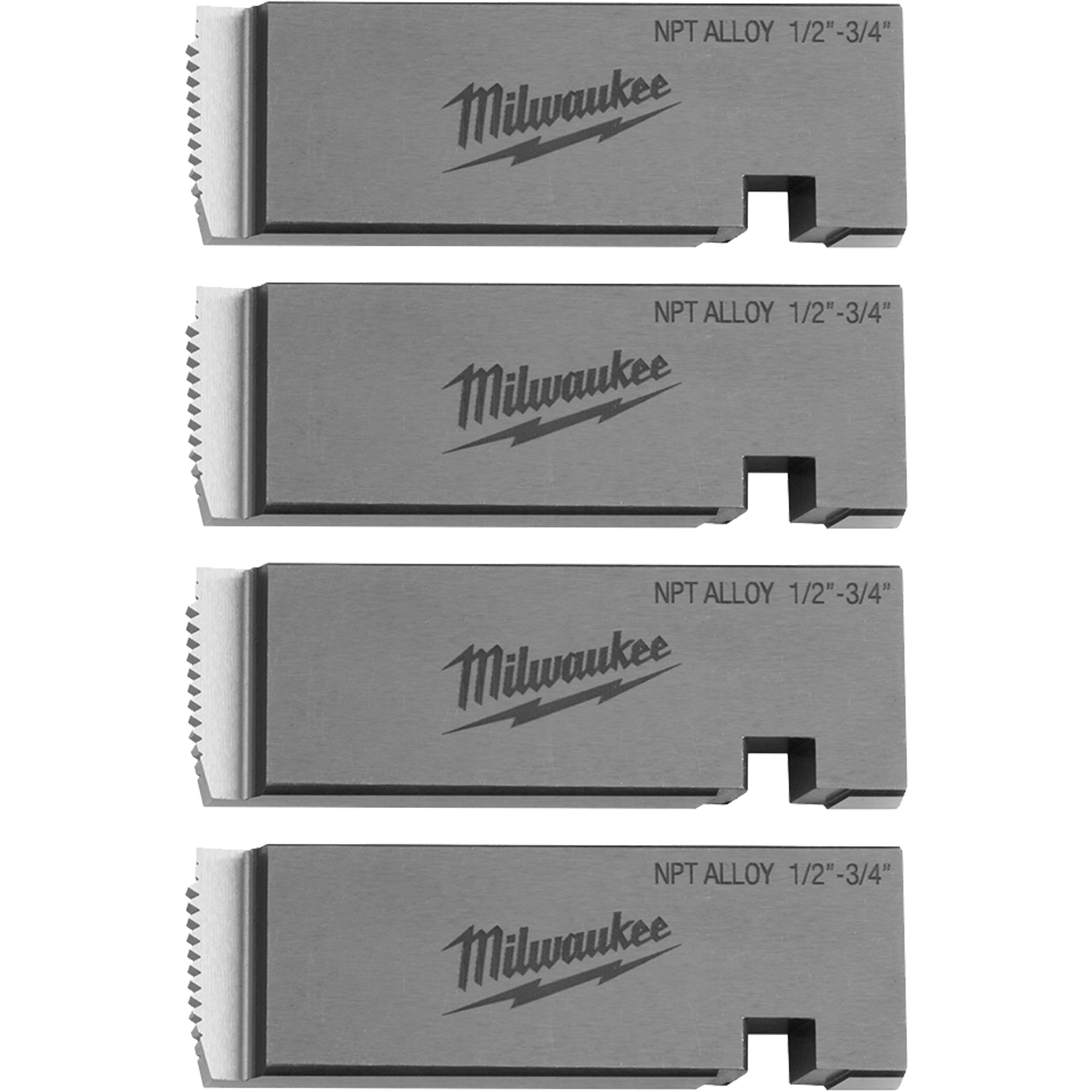 Filières de filetage pour tuyaux universel NPT, Pour tuyau de 1/2"-3/4", Alliage