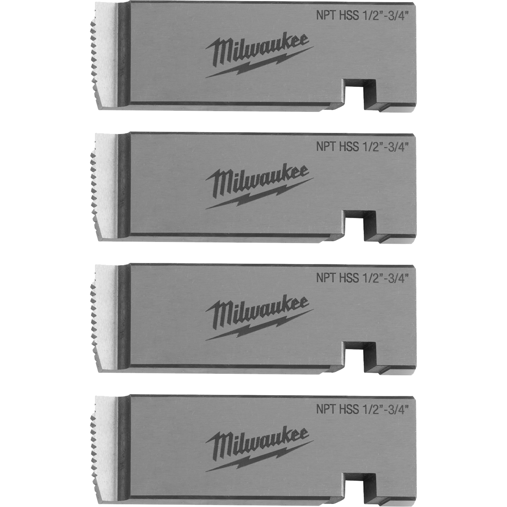 Filières de filetage pour tuyaux universel NPT, Pour tuyau de 1/2"-3/4", Haute vitesse pour acier inoxydable