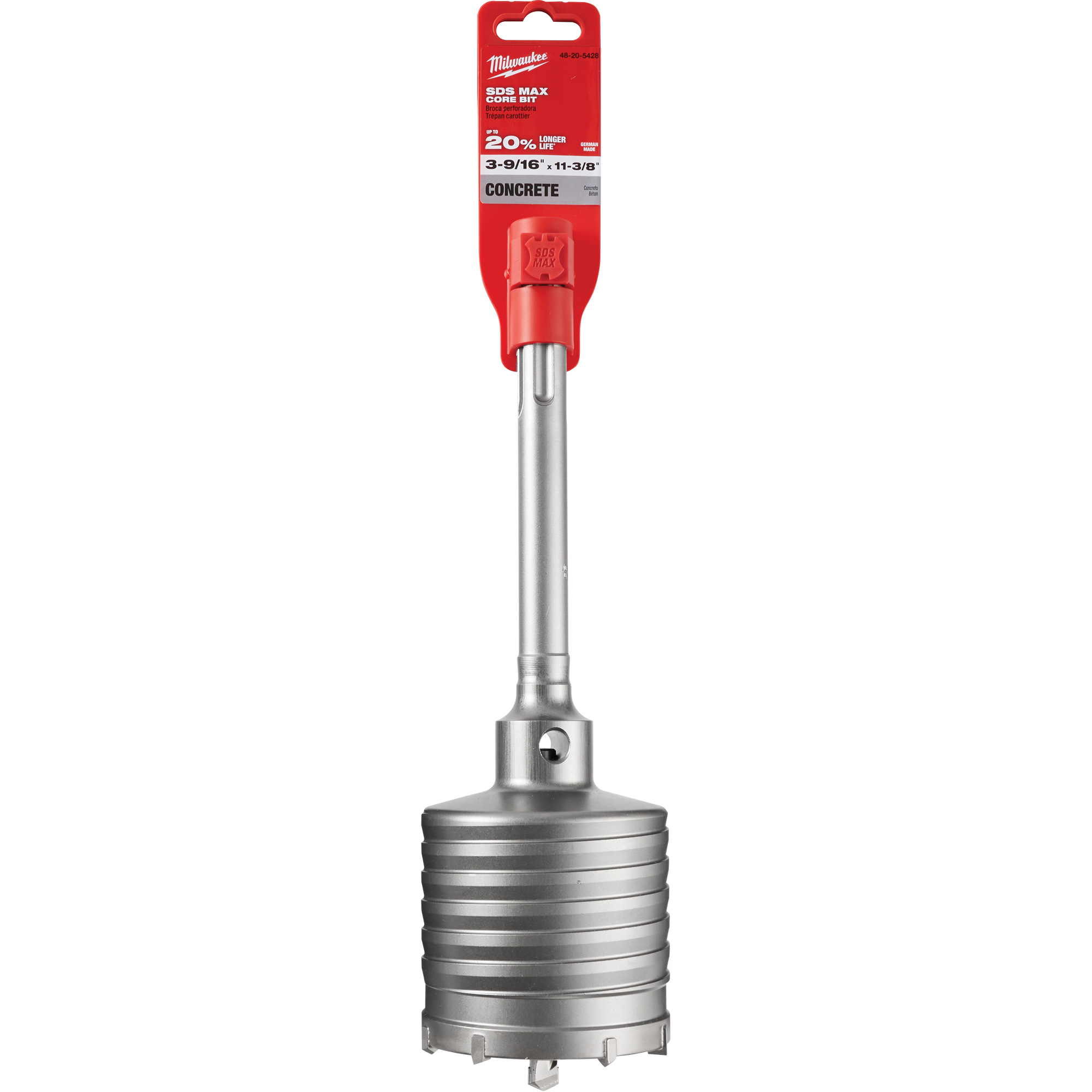 Foret-aléseur monopièce SDS-Max, 3-9/16", Profondeur de la coupe de 3"