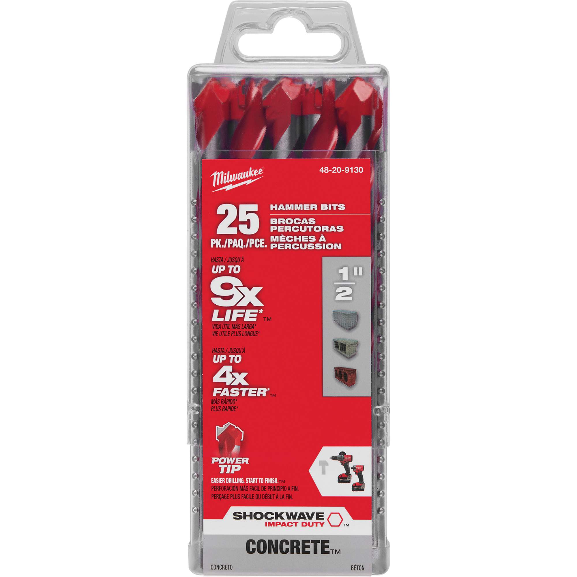 Foret pour perceuse à percussion ShockwaveMC, 1/2", Tige Hexagonale, Carbure