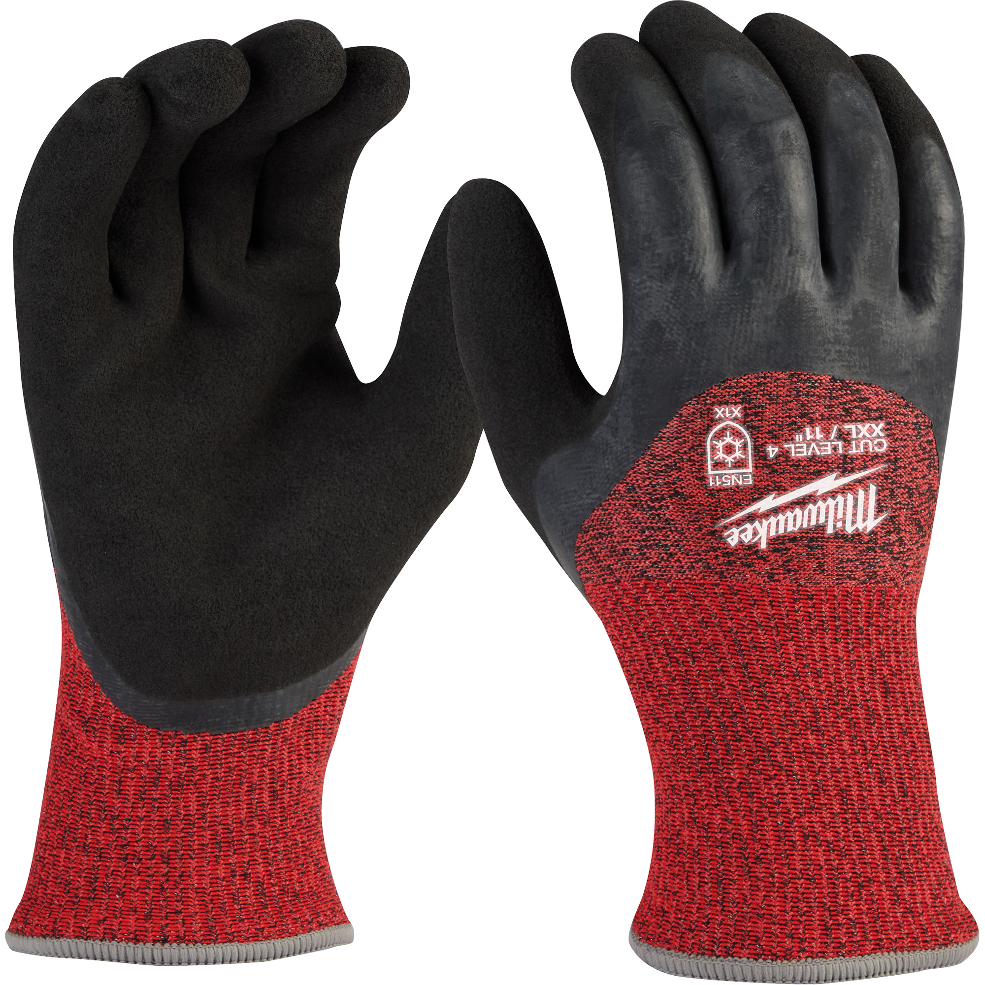Gants d'hiver enduits par trempage, Taille 2T-Grand, Calibre 15, Revêtement Latex de caoutchouc, Enveloppe en Nylon, ASTM ANSI niveau A4