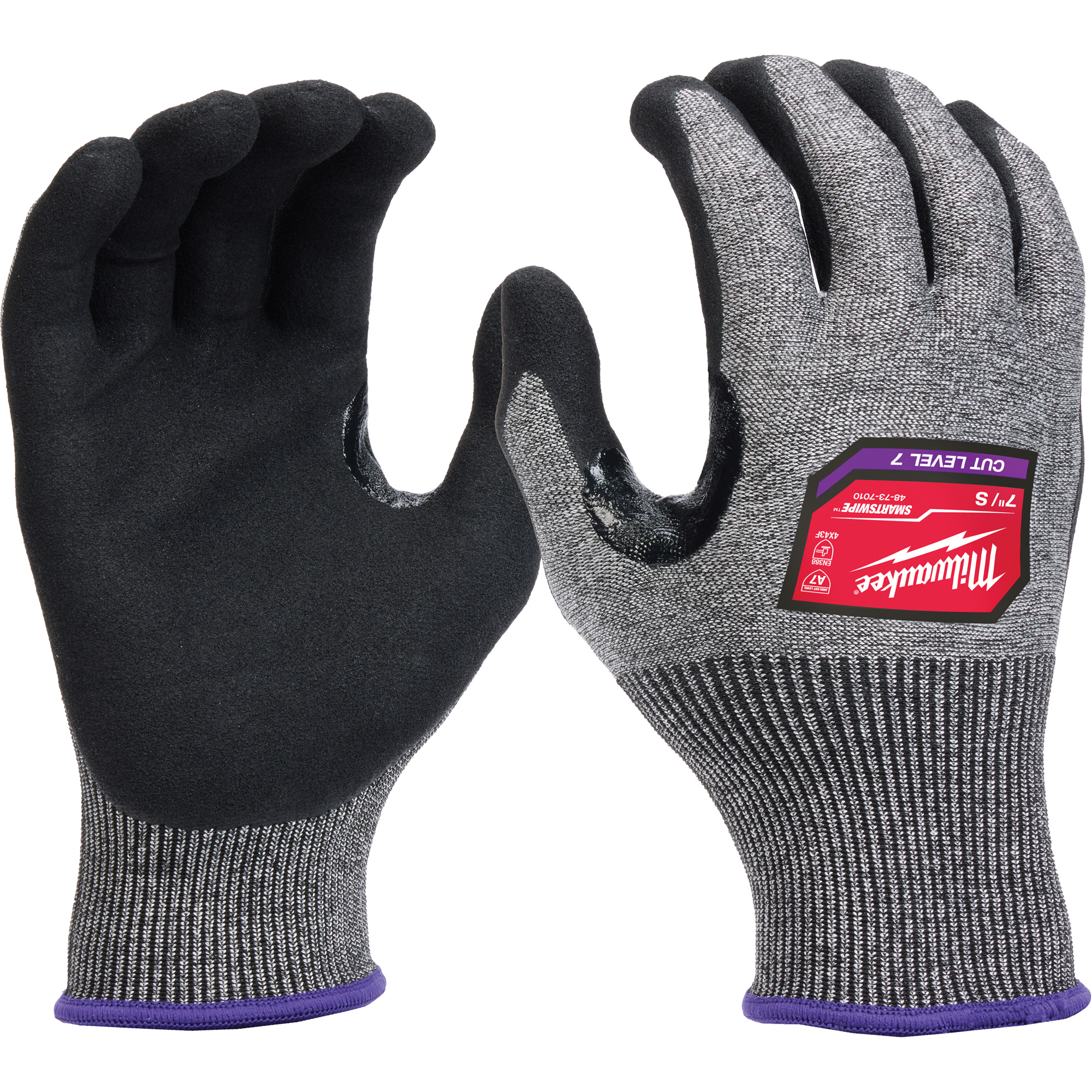 Gants enduits par trempage à dextérité élevée, Taille 2T-Grand, Calibre 18, Revêtement Nitrile, Enveloppe en Nylon/Polyéthylène/Tungstène, ASTM ANSI niveau A7/EN 388 niveau 4