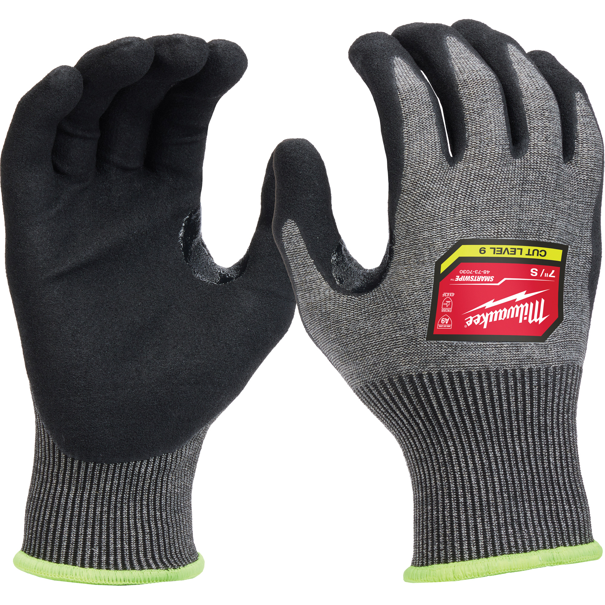 Gants enduits par trempage à dextérité élevée, Taille T-Grand, Calibre 18, Revêtement Nitrile, Enveloppe en Nylon/Polyéthylène/Tungstène, ASTM ANSI niveau A9/EN 388 niveau F