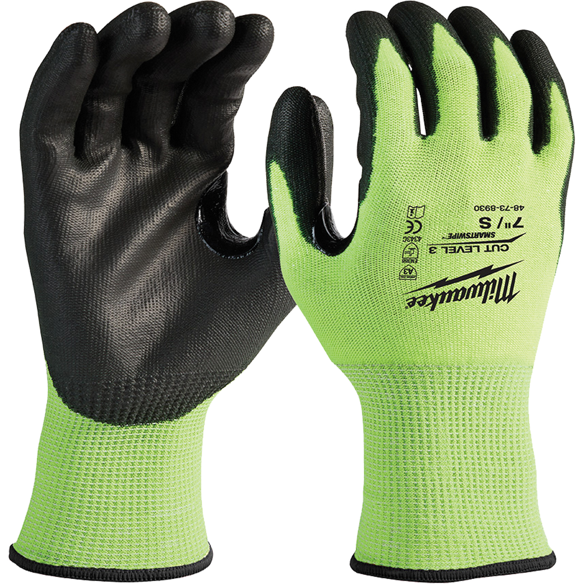 Gants haute visibilité résistant aux coupures, Taille 2T-Grand, Calibre 15, Revêtement Nitrile/Polyuréthane, Enveloppe en Polyéthylène, ANSI/ISEA 105 niveau 3