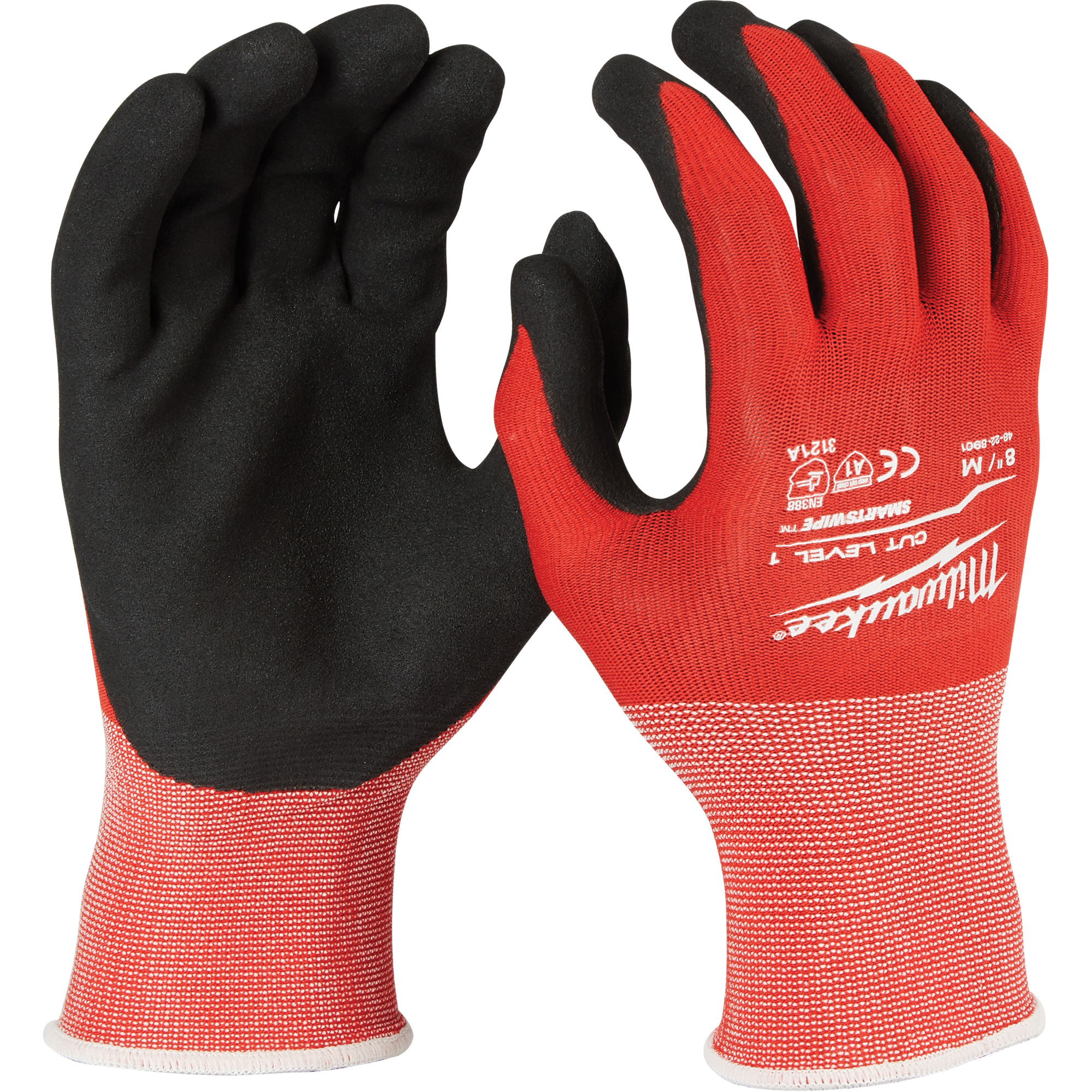 Gants résistant aux coupures, Taille Grand, Revêtement Nitrile, Enveloppe en Nylon/LycraMD, ANSI/ISEA 105 niveau 1/EN 388 niveau 1