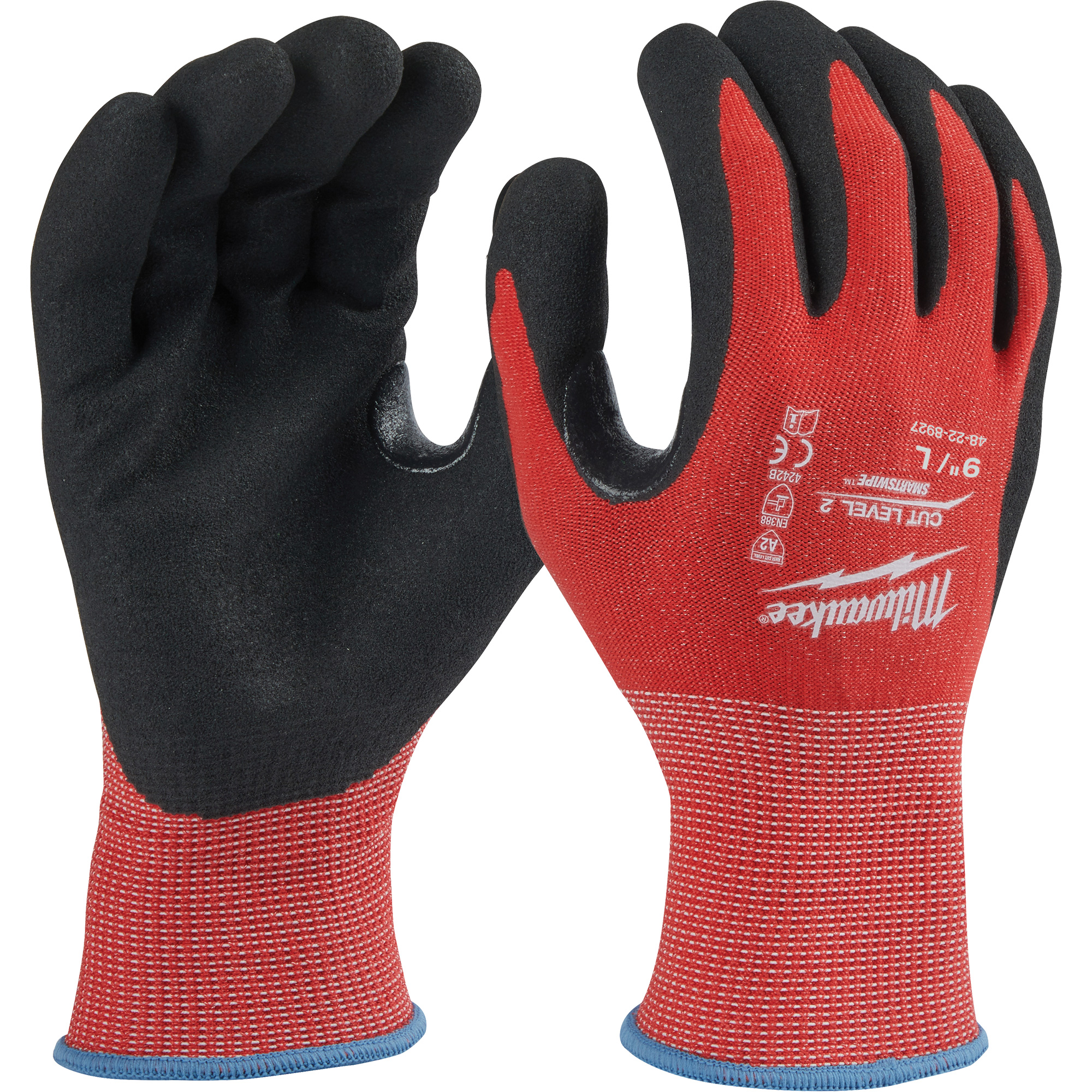 Gants résistants aux coupures enduits par trempage, Taille 2T-Grand, Calibre 15, Revêtement Nitrile, Enveloppe en Nylon/LycraMD, ASTM ANSI niveau A2
