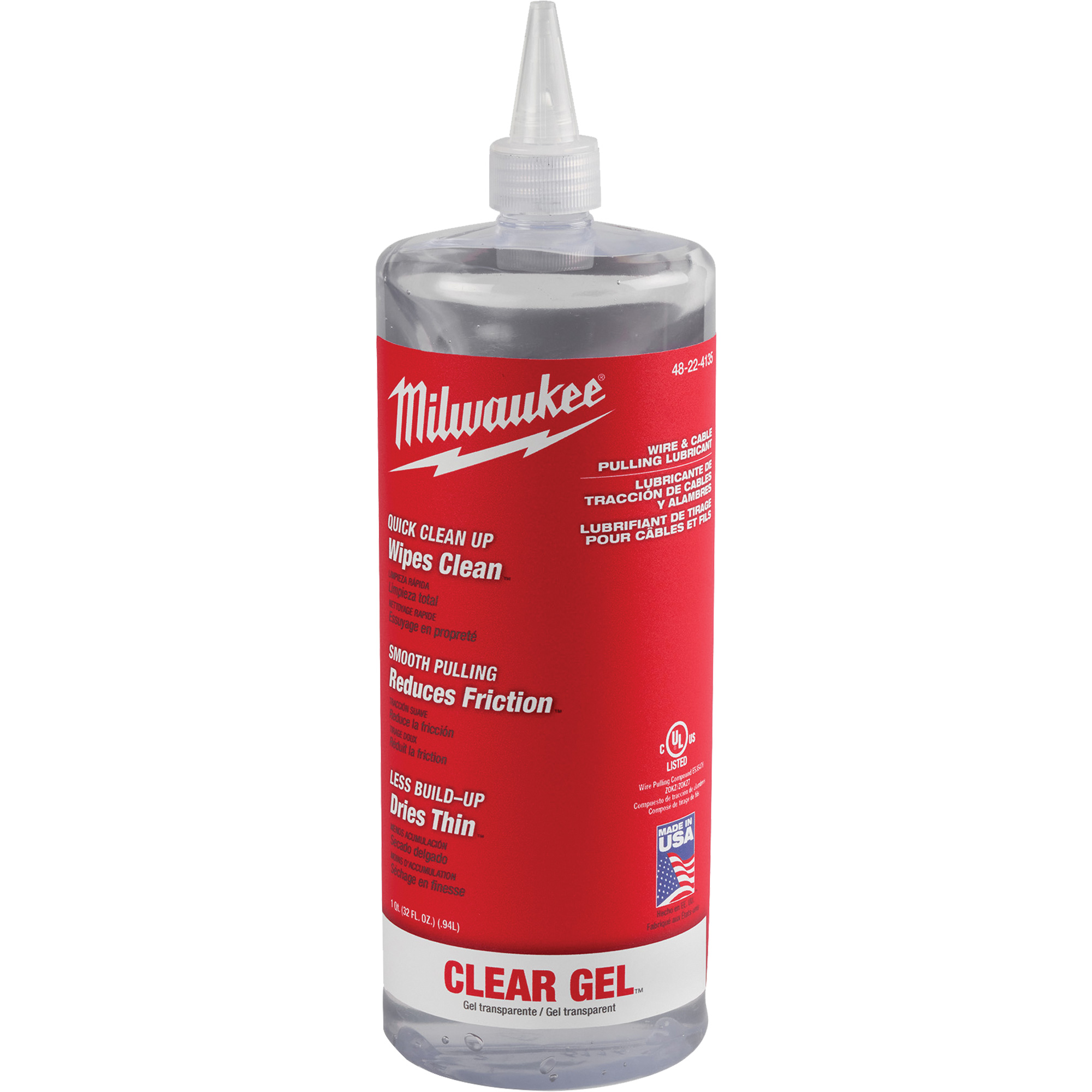 Gel lubrifiant transparent pour tirer les fils & câbles, Bouteille pressable