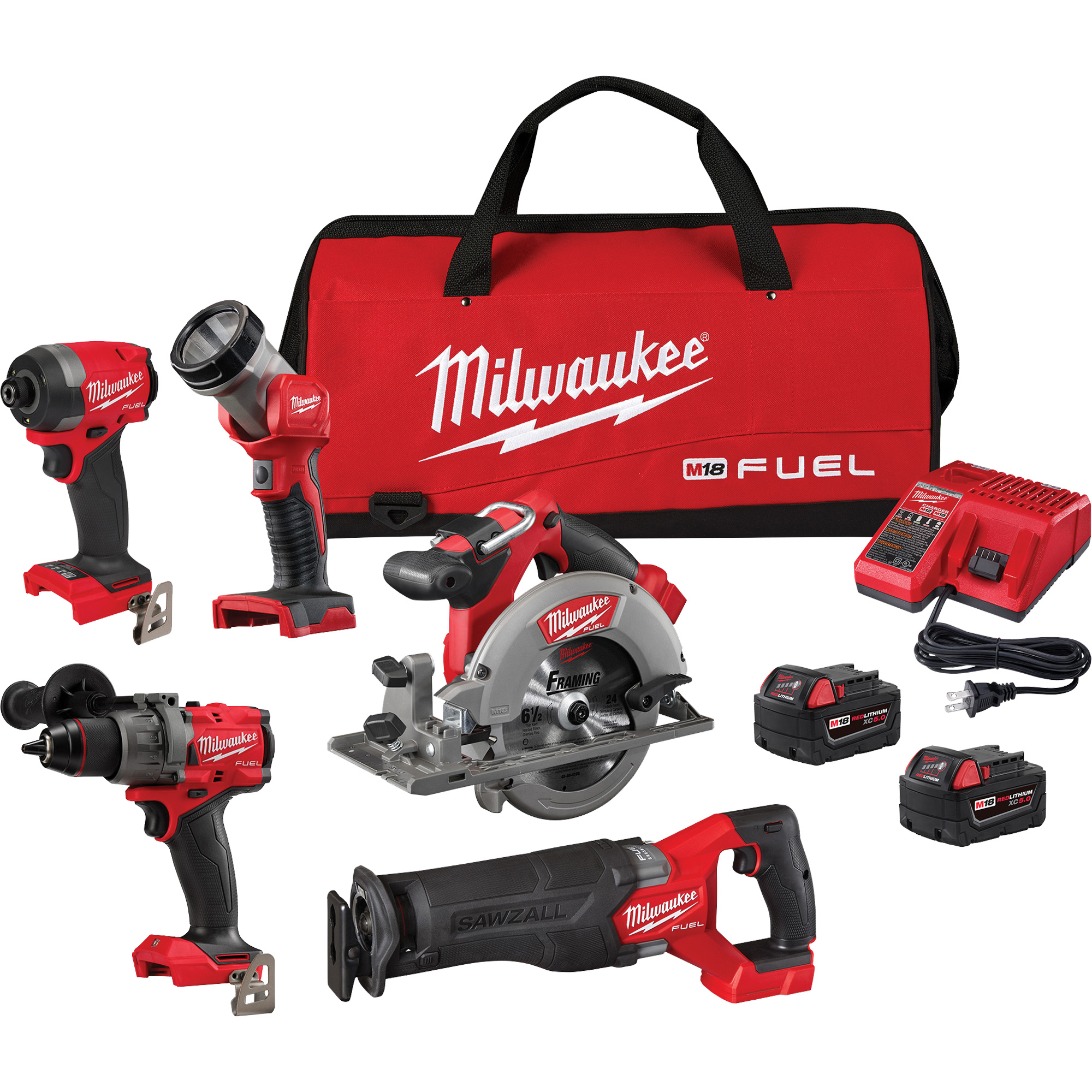 Jeu de 5 outils combinés M18 FuelMC, Lithium-ion, 18 V
