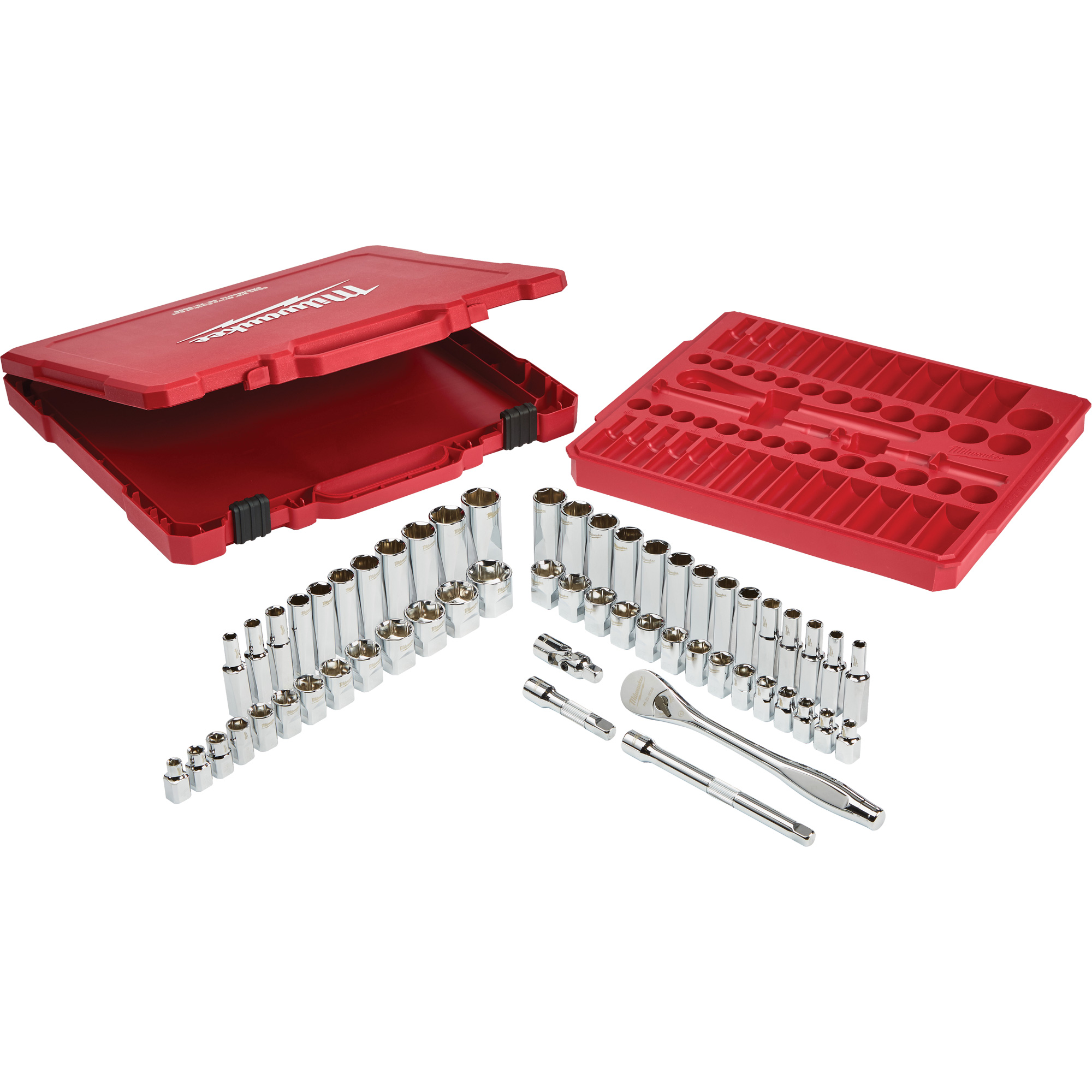 Jeu de cliquets et rochets SAE/Métriques, 56 Mcx, Prise de 3/8", Profond