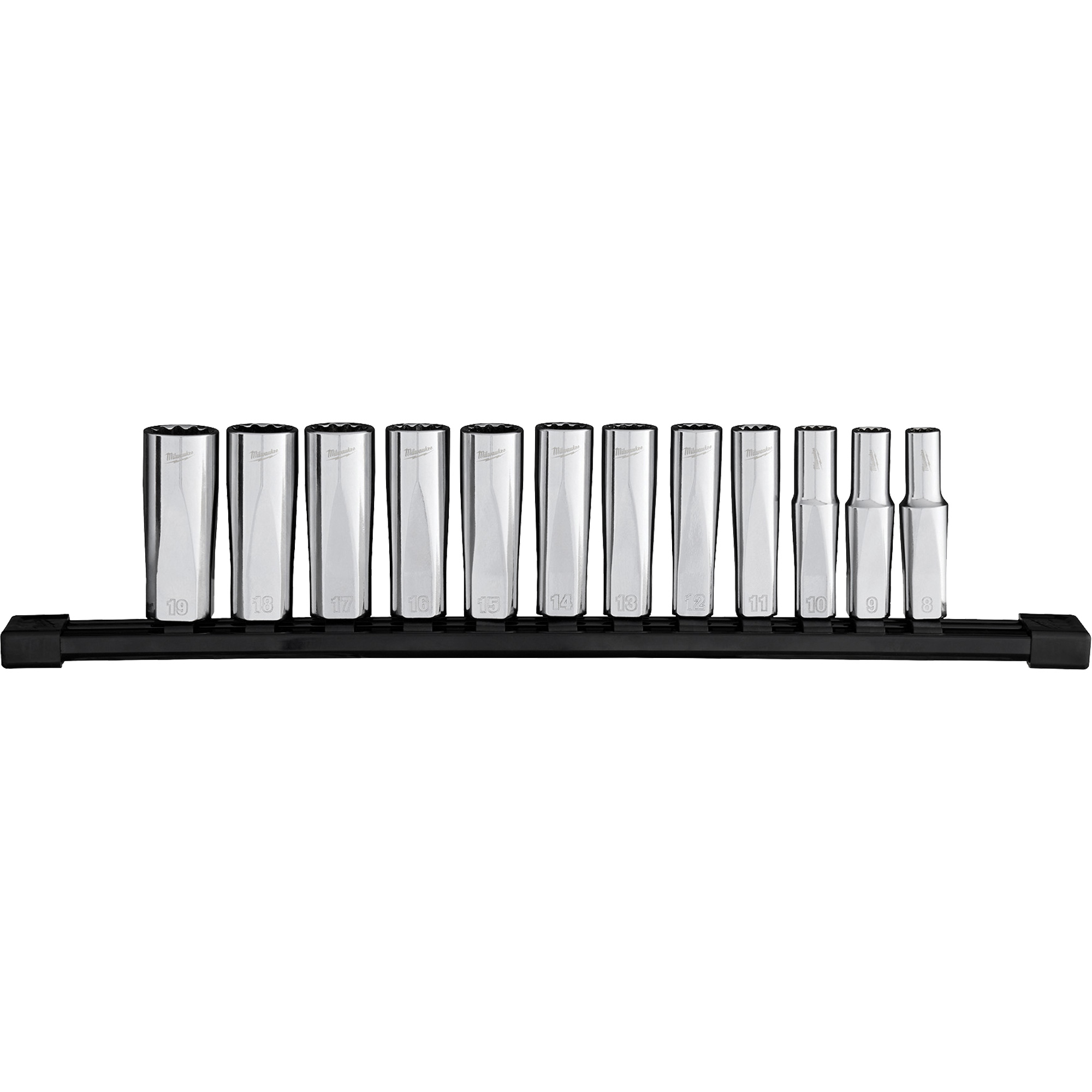 Jeu de douilles à puits profondes métriques à 12 pans, 12 Mcx, Prise de 3/8", Profond