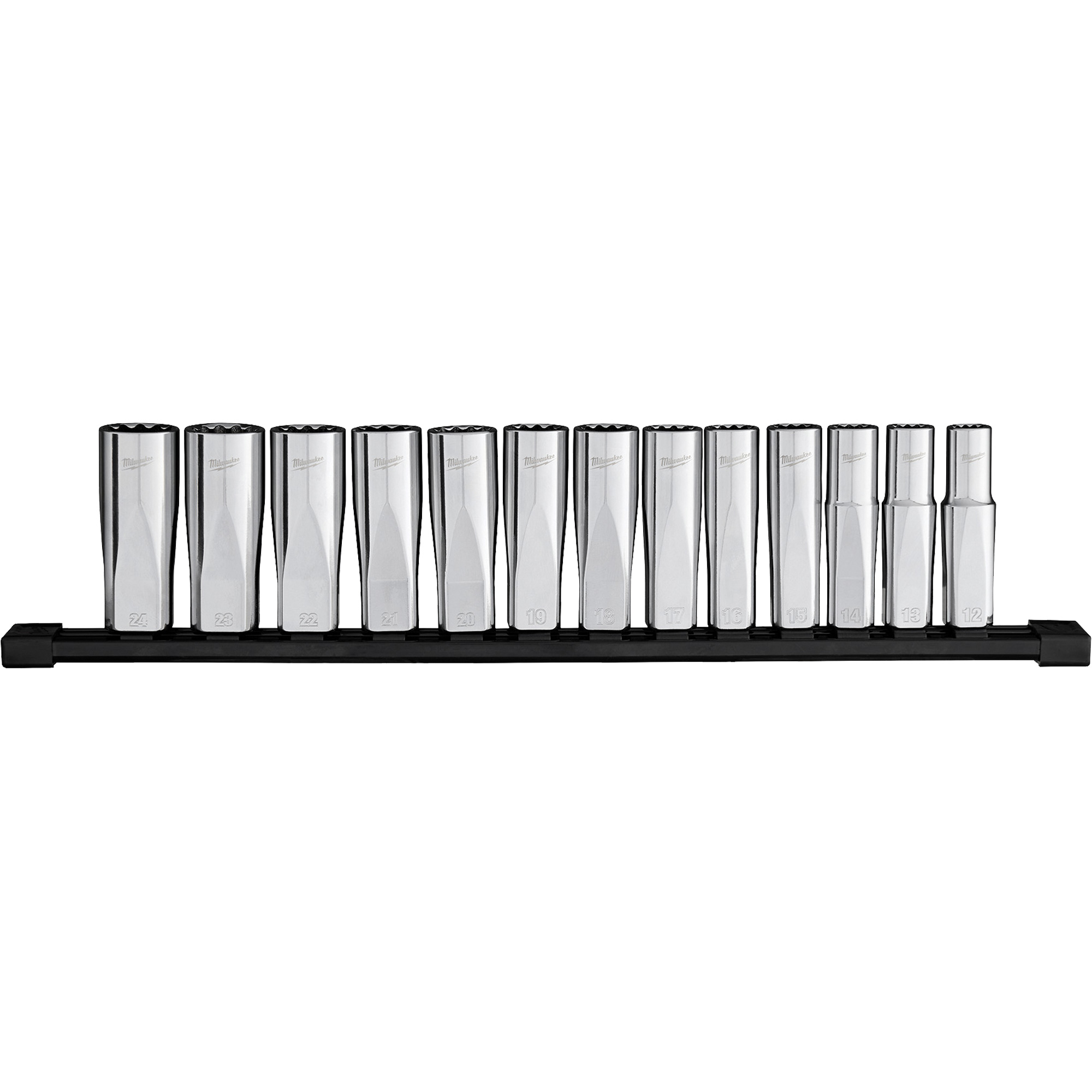 Jeu de douilles à puits profondes métriques à 12 pans, 13 Mcx, Prise de 1/2", Profond