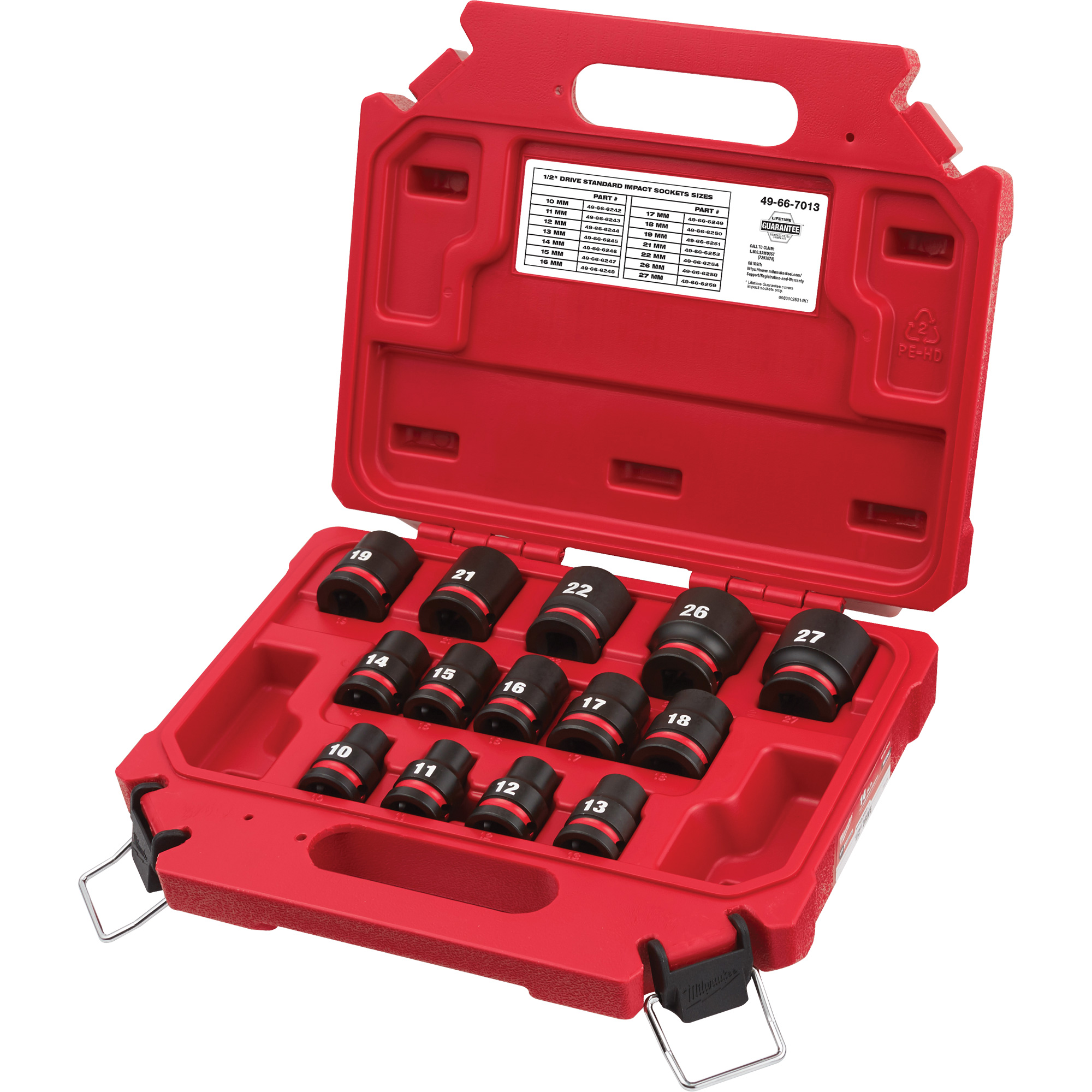Jeu de douilles métriques à 6 pans ShockwaveMC Impact DutyMC, 14 Mcx, Chocs, Prise de 1/2"