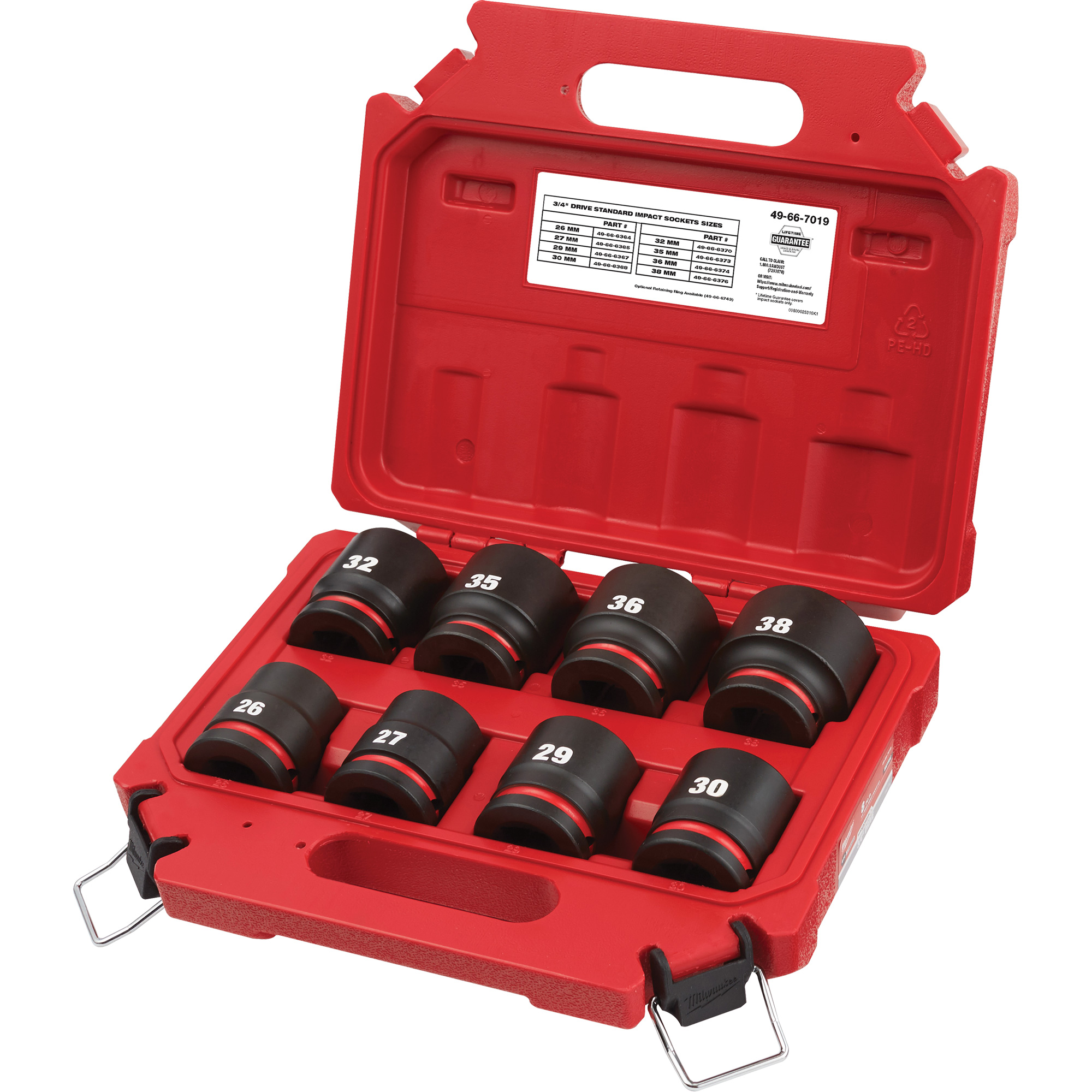 Jeu de douilles métriques à 6 pans ShockwaveMC Impact DutyMC, 8 Mcx, Chocs, Prise de 3/4"