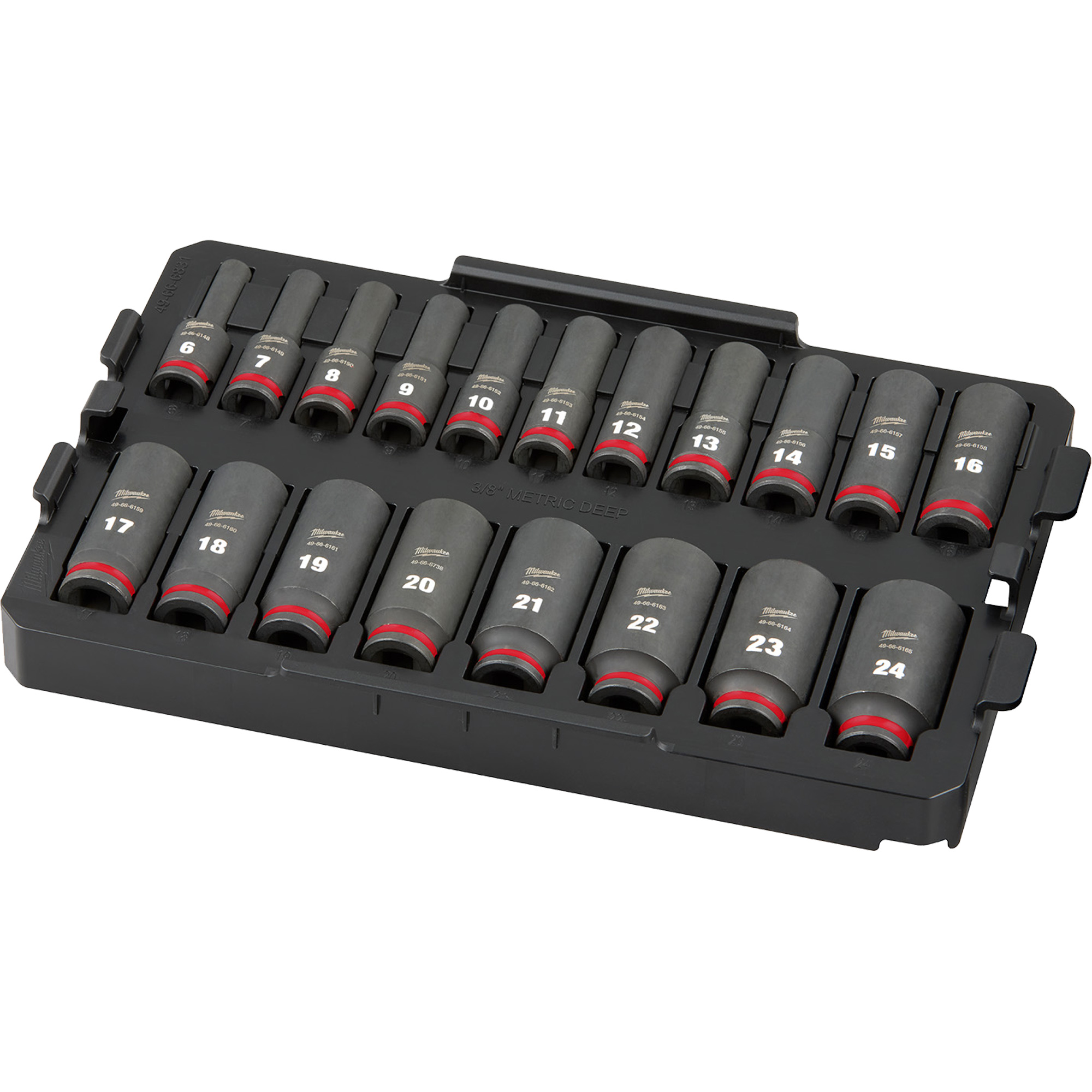 Jeu de douilles profondes 3/8" Shockwave Impact DutyMC PackoutMC, 19 Mcx, Chocs, Prise de 3/8", Profond