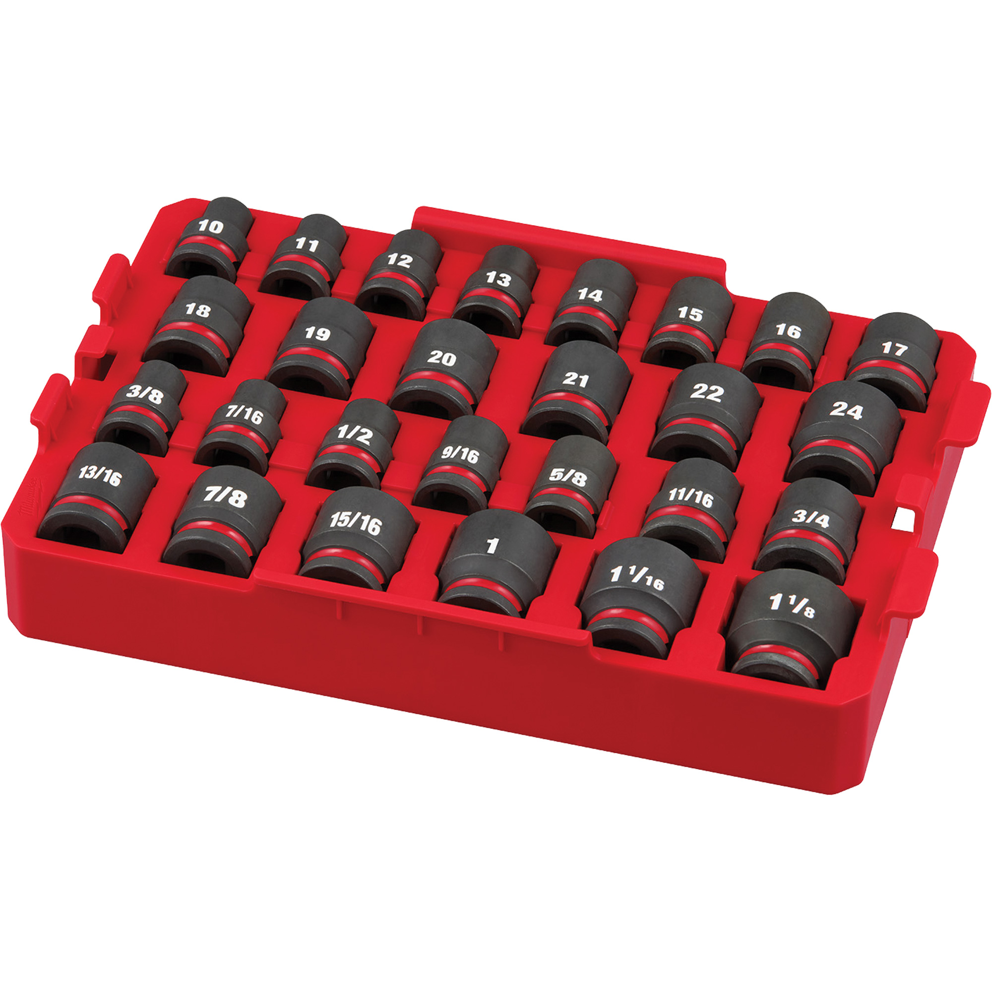 Jeu de douilles profondes 3/8" Shockwave Impact DutyMC PackoutMC, 27 Mcx, Chocs, Prise de 1/2"