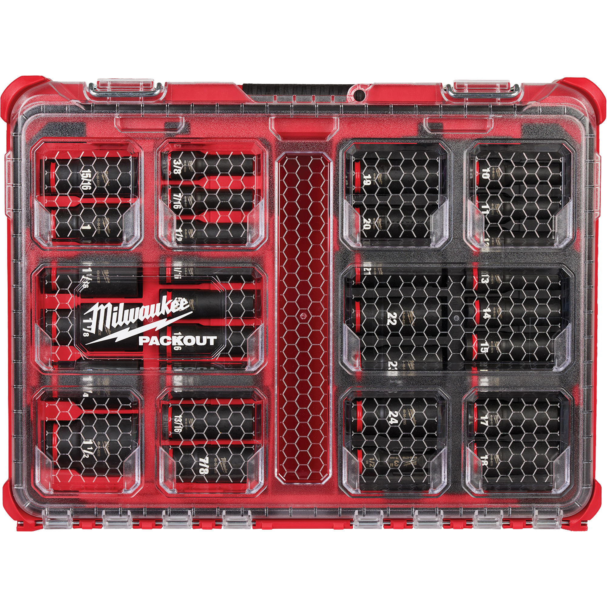 Jeu de douilles profondes 3/8" Shockwave Impact DutyMC PackoutMC, 31 Mcx, Chocs, Prise de 1/2", Profond