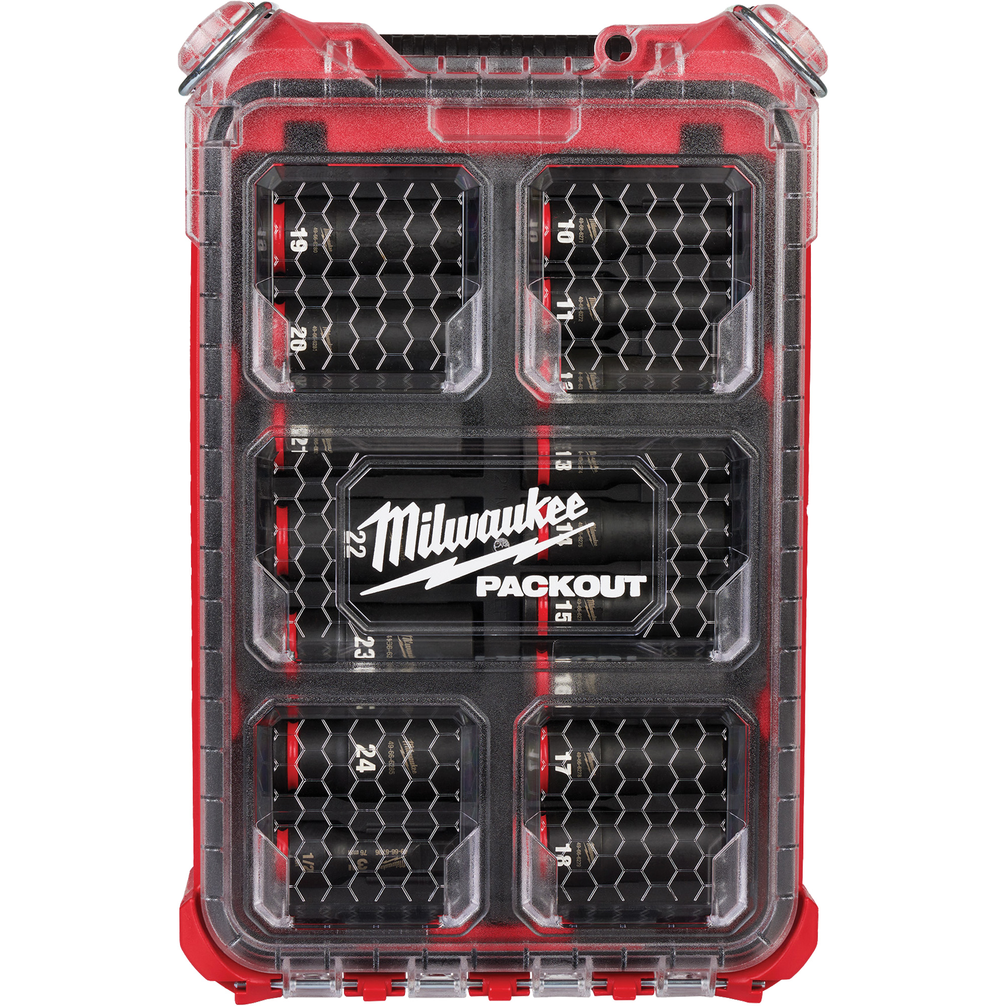 Jeu de douilles profondes métriques 3/8" Shockwave Impact DutyMC PackoutMC, 16 Mcx, Chocs, Prise de 1/2", Profond
