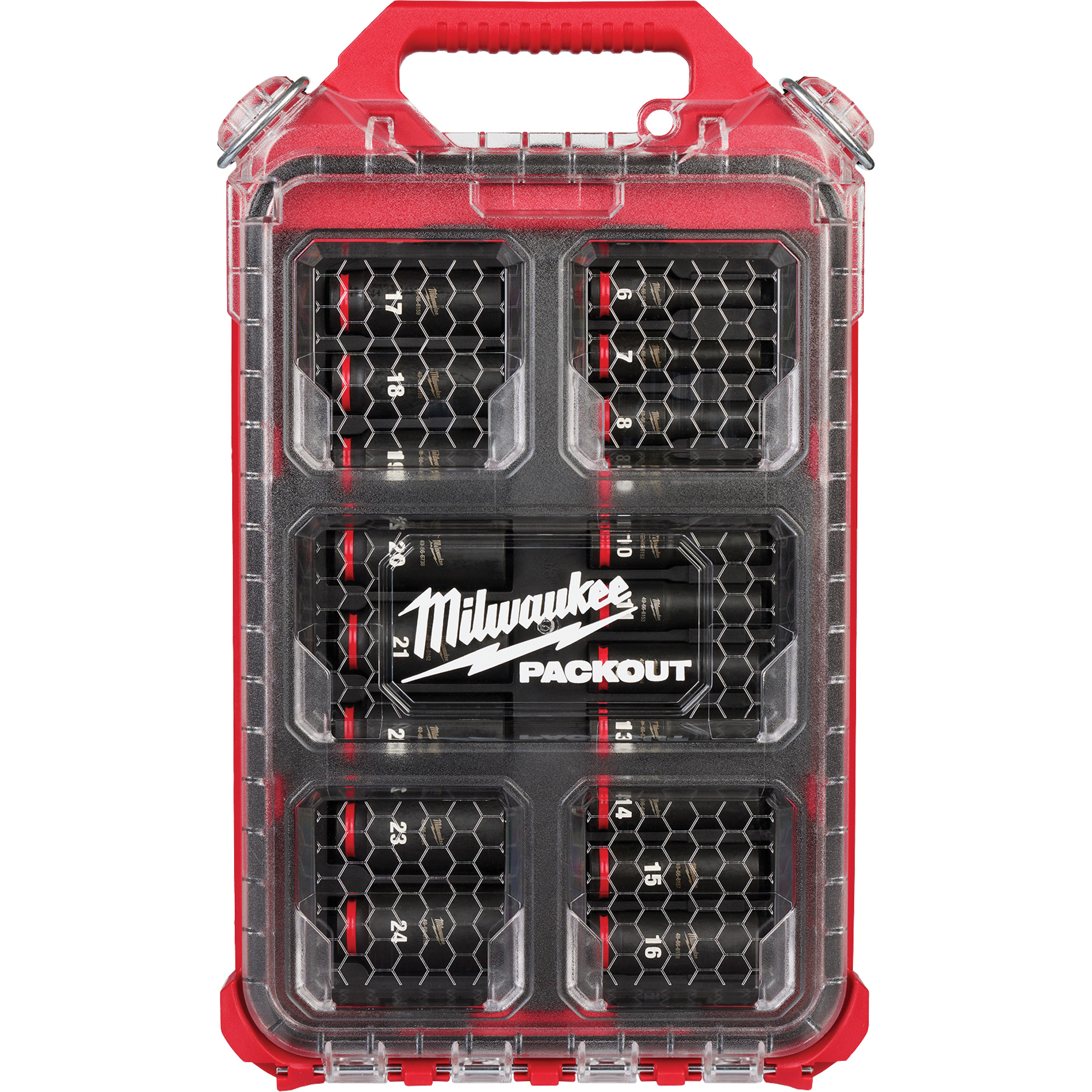 Jeu de douilles profondes métriques 3/8" Shockwave Impact DutyMC PackoutMC, 19 Mcx, Chocs, Prise de 3/8", Profond