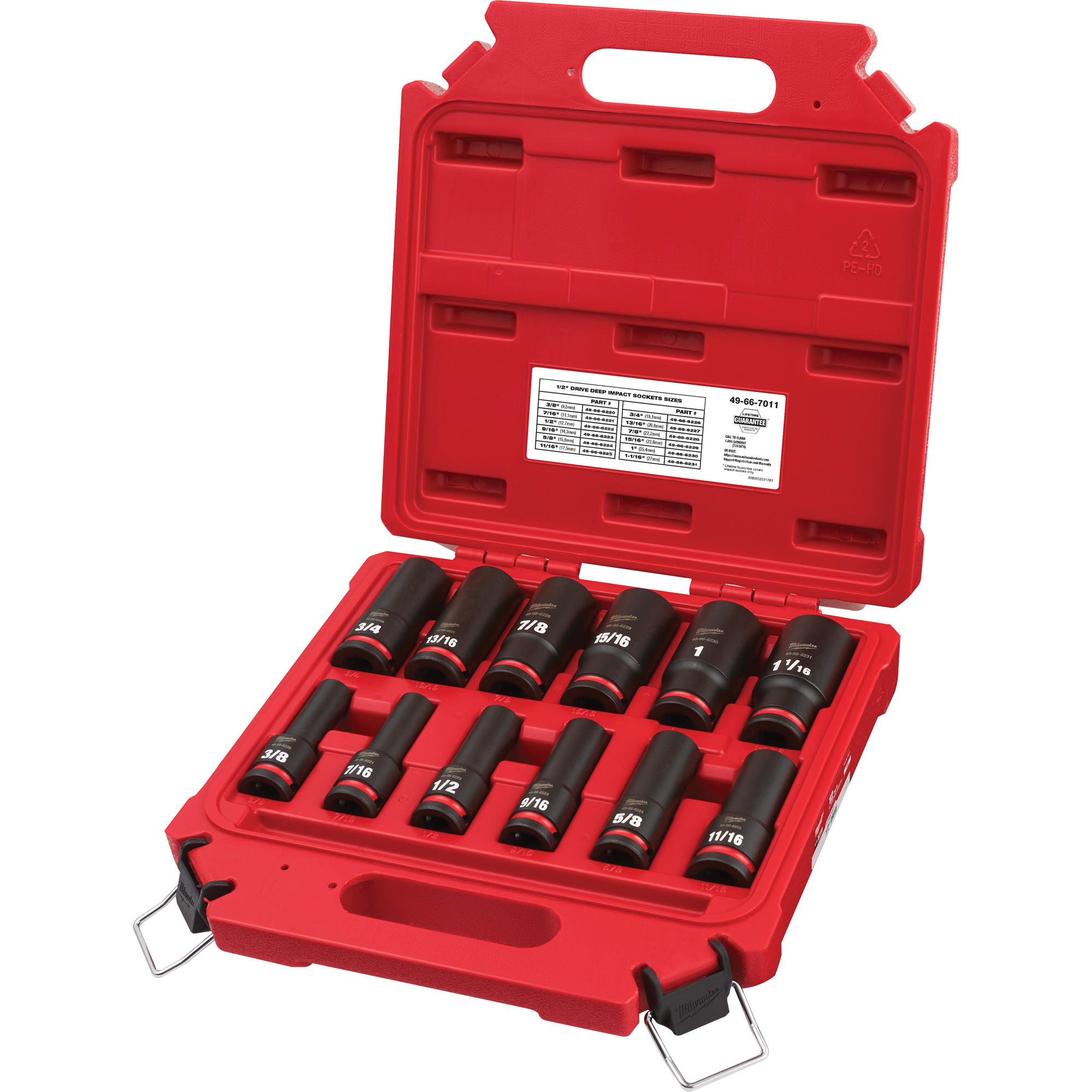 Jeu de douilles SAE à 6 pans ShockwaveMC Impact DutyMC, 12 Mcx, Chocs, Prise de 1/2", Profond