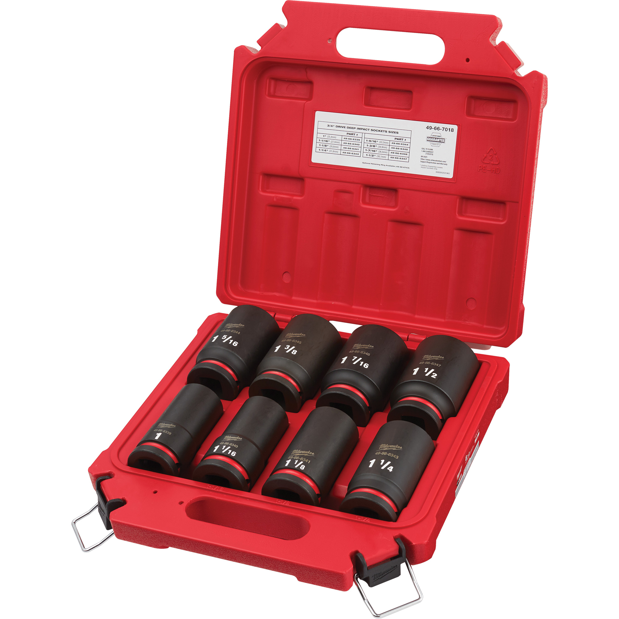 Jeu de douilles SAE à 6 pans ShockwaveMC Impact DutyMC, 8 Mcx, Chocs, Prise de 3/4", Profond