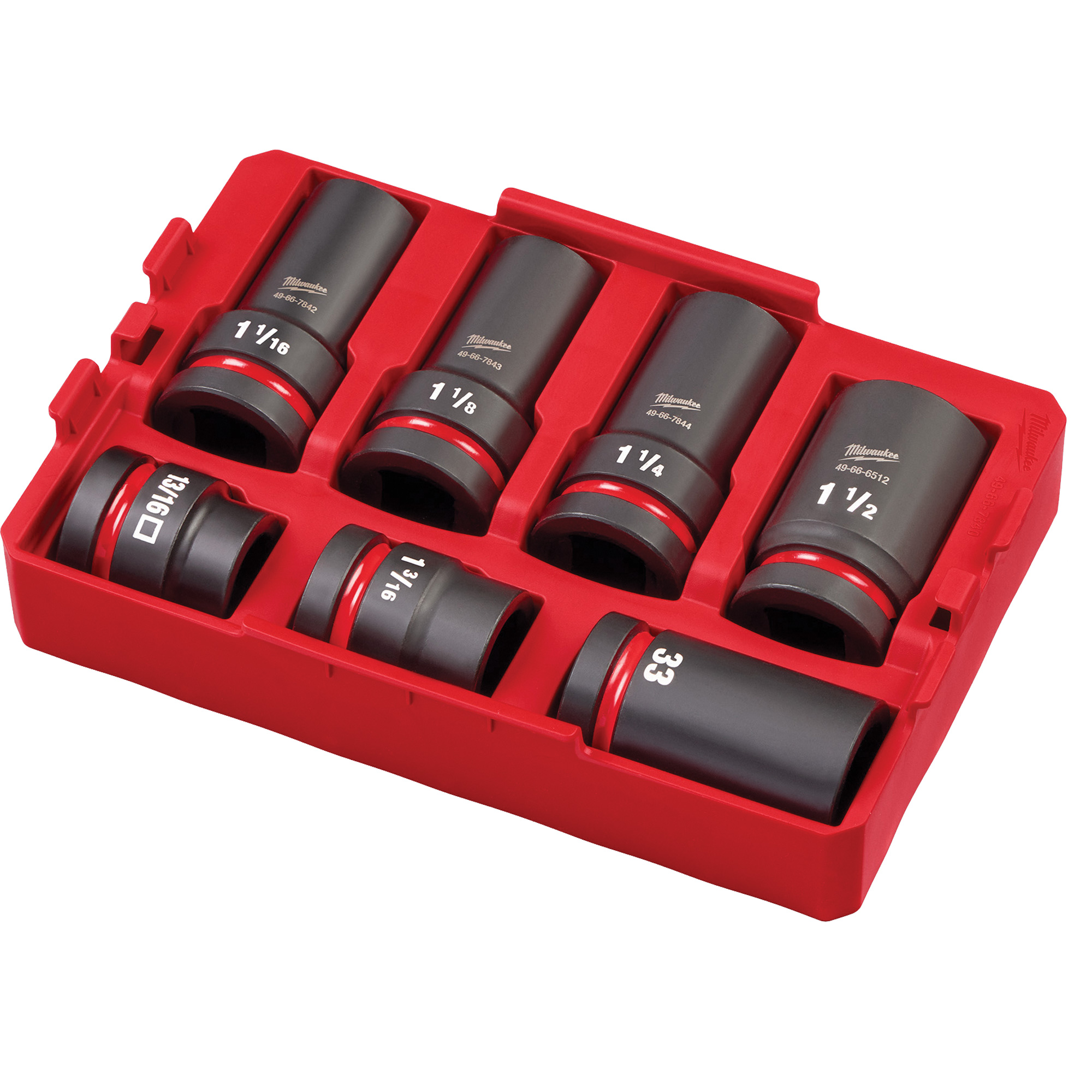 Jeu de douilles SAE & métriques PackoutMC Shockwave Impact DutyMC pour l'entrtien de roues, 7 Morceaux, Prise de 1"