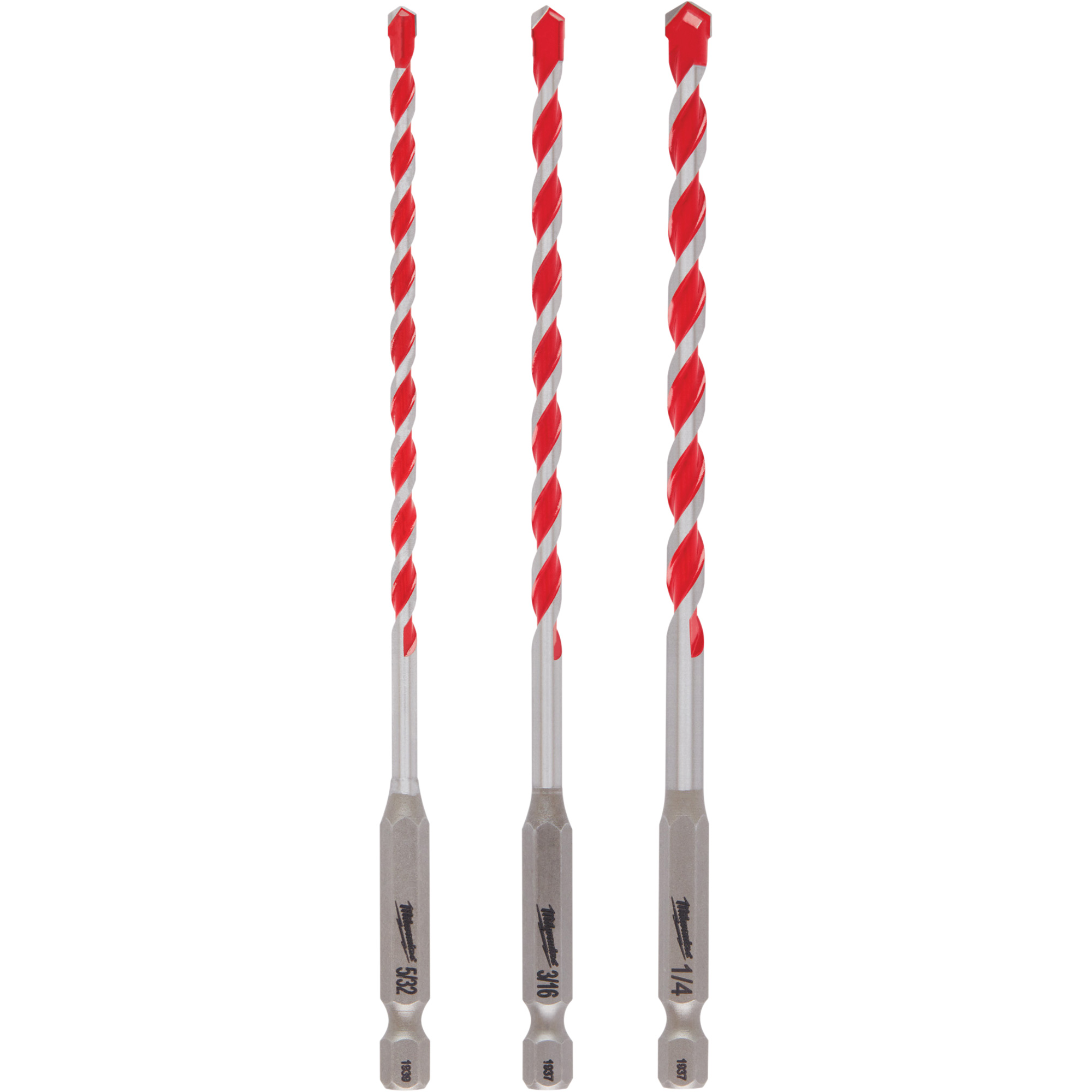 Jeu de forets pour perceuse à percussion ShockwaveMC, 3 morceaux, Carbure