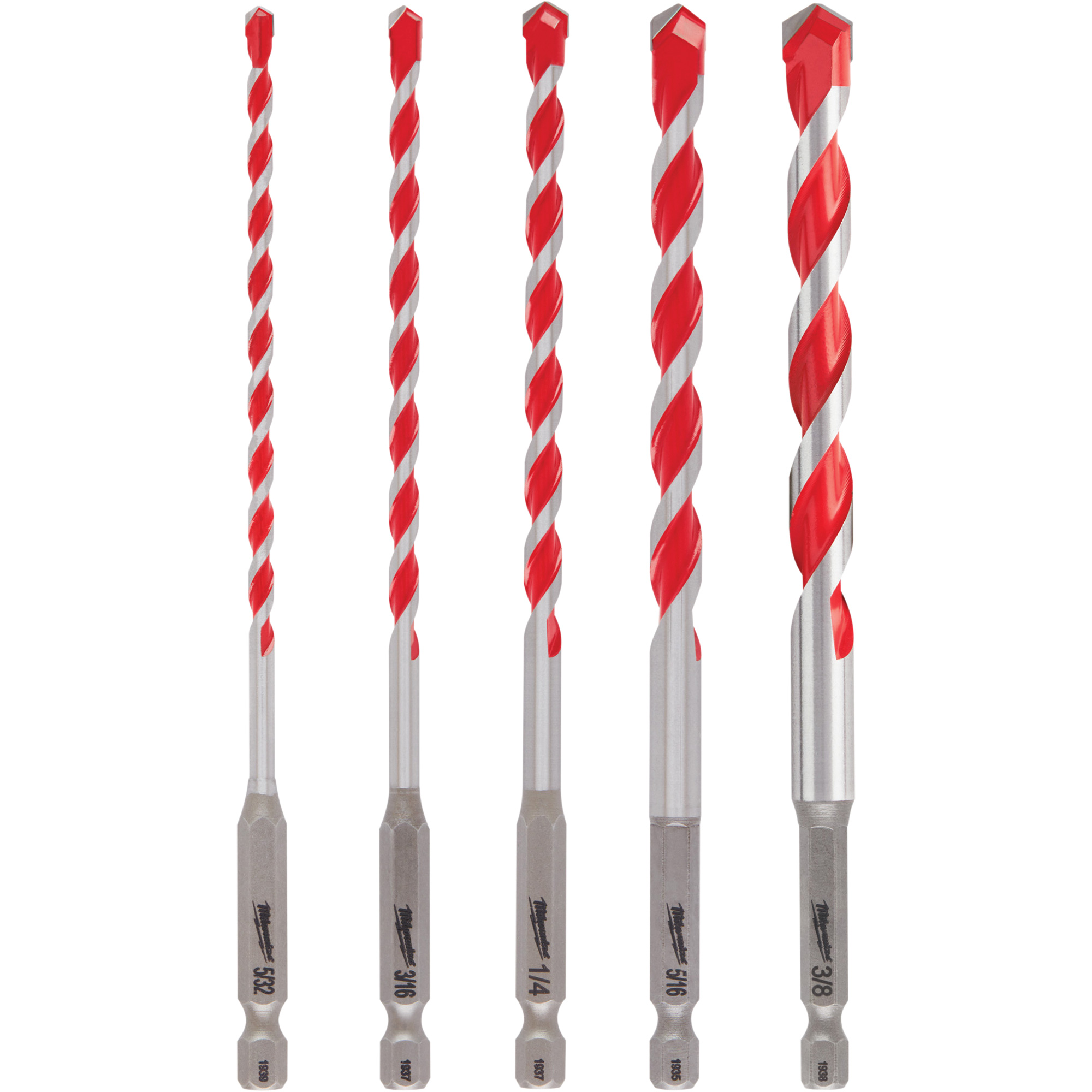 Jeu de forets pour perceuse à percussion ShockwaveMC, 5 morceaux, Carbure