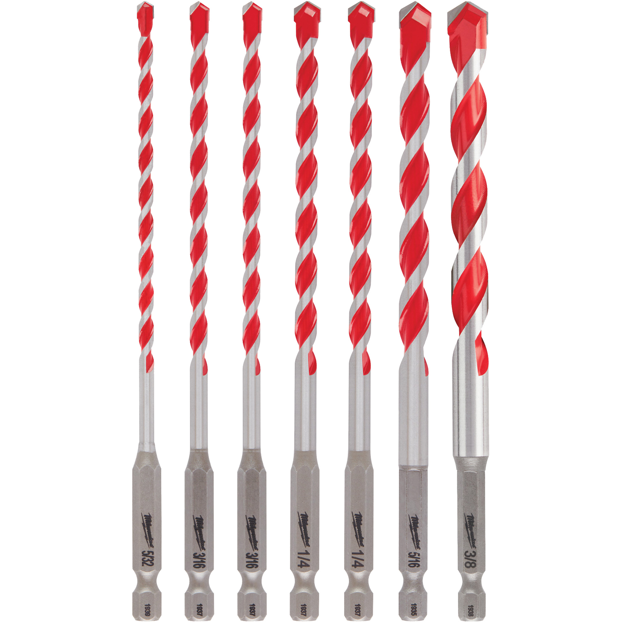 Jeu de forets pour perceuse à percussion ShockwaveMC, 7 morceaux, Carbure