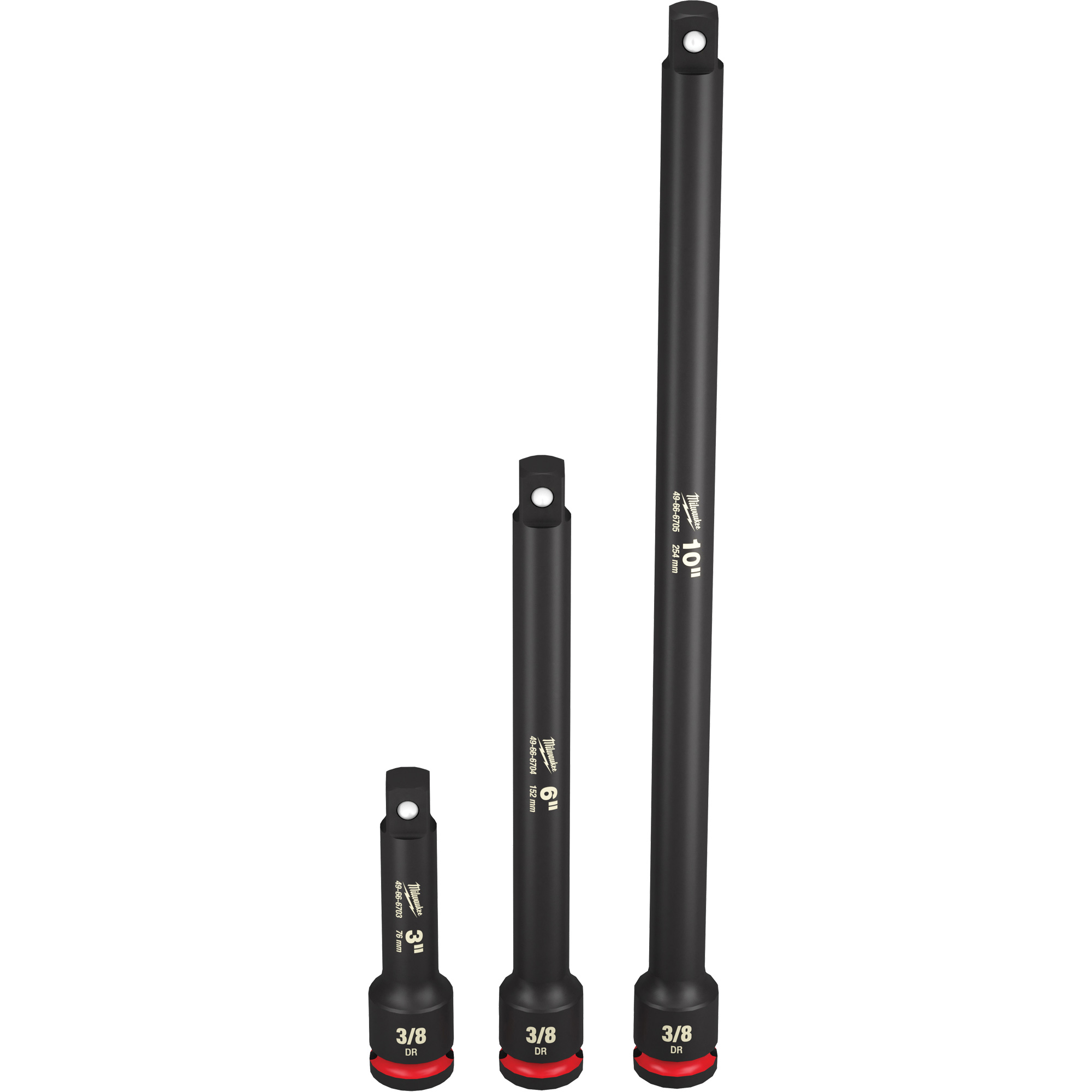 Jeu de rallonges pour douilles ShockwaveMC Impact-DutyMC, Chocs, Prise 3/8", 3"/6"/10" lo
