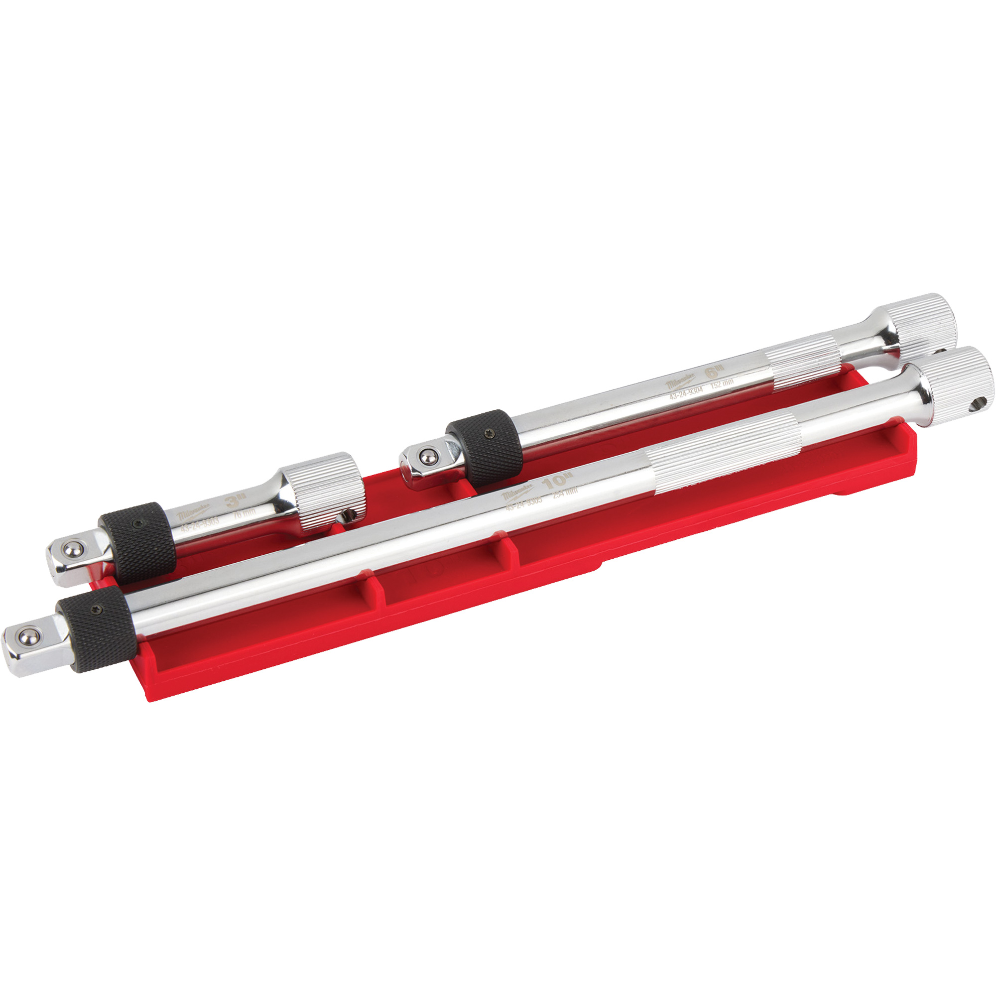 Jeu de rallonges verrouillables, Prise de 3/8", Fini Chrome, 3 M