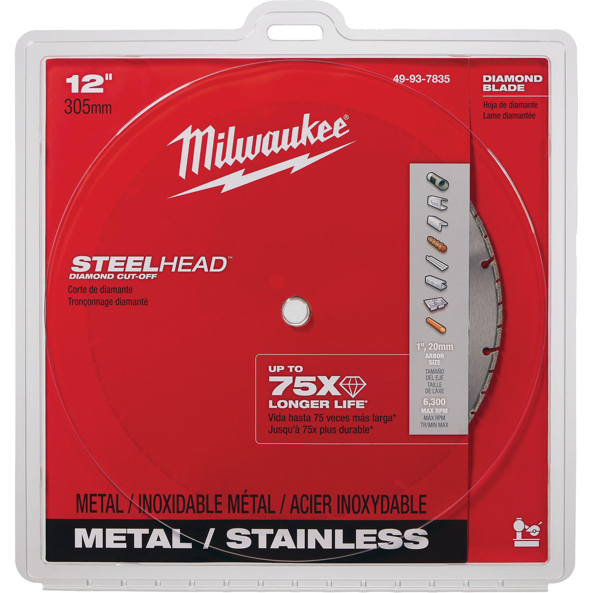 Lame à tronçonner au diamant SteelheadMC, 12", Pour Métal