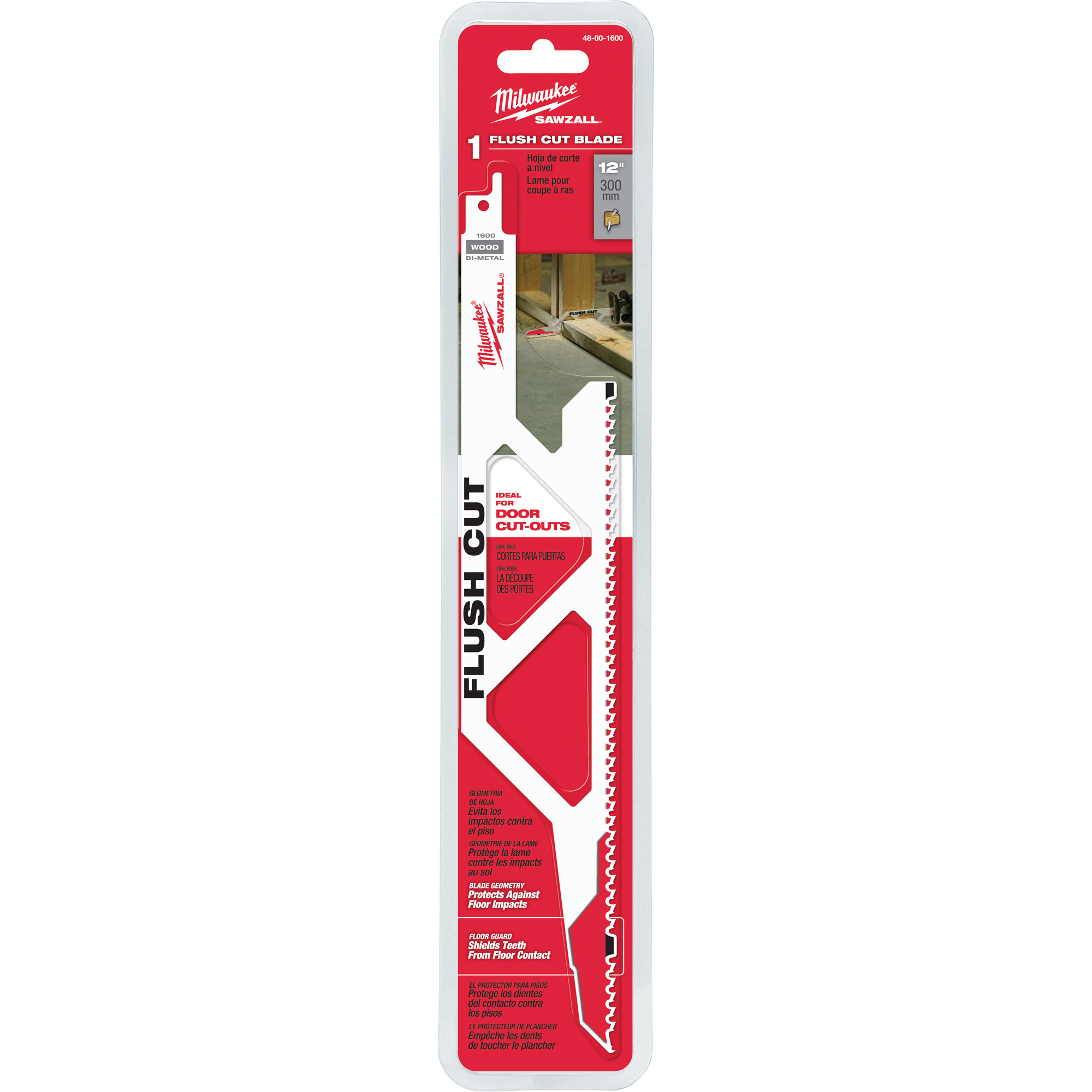 Lame de coupe à ras SawzallMD, Bimétal, 5 Dents par pouce, 12" lo x 3"/2-1/8" la