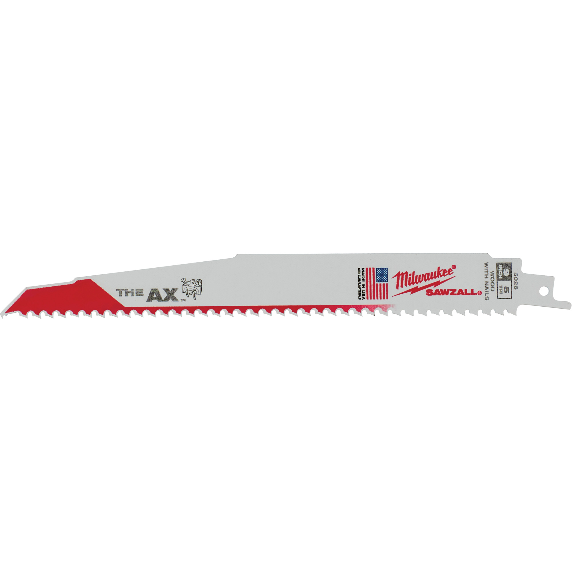 Lame de scie alternative AxMC SawzallMD, Bimétal, 5 Dents par pouce, 9" lo x 1" la