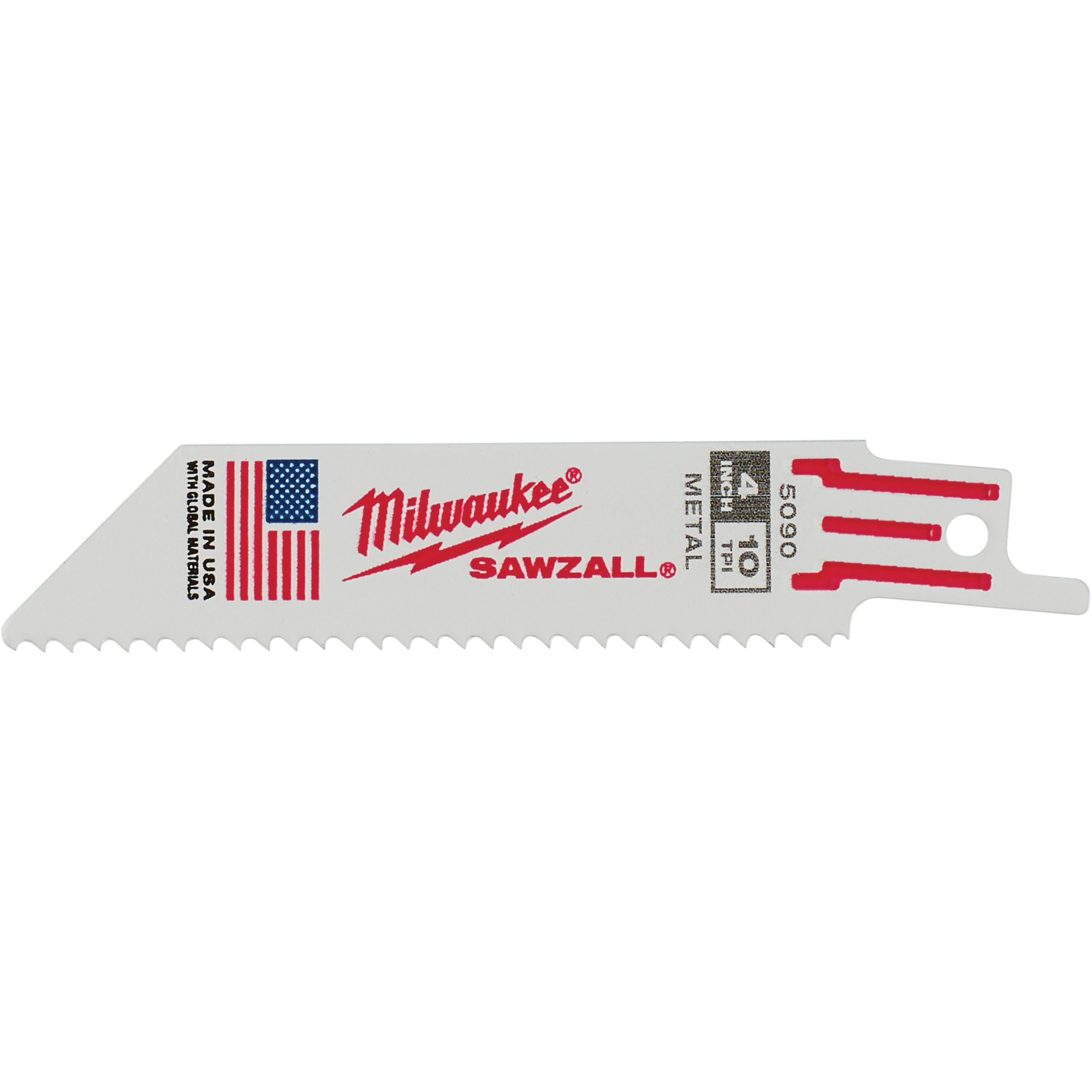 Lame de scie alternative SawzallMD, Bimétal, 10 Dents par pouce, 4" lo x 3/4" la